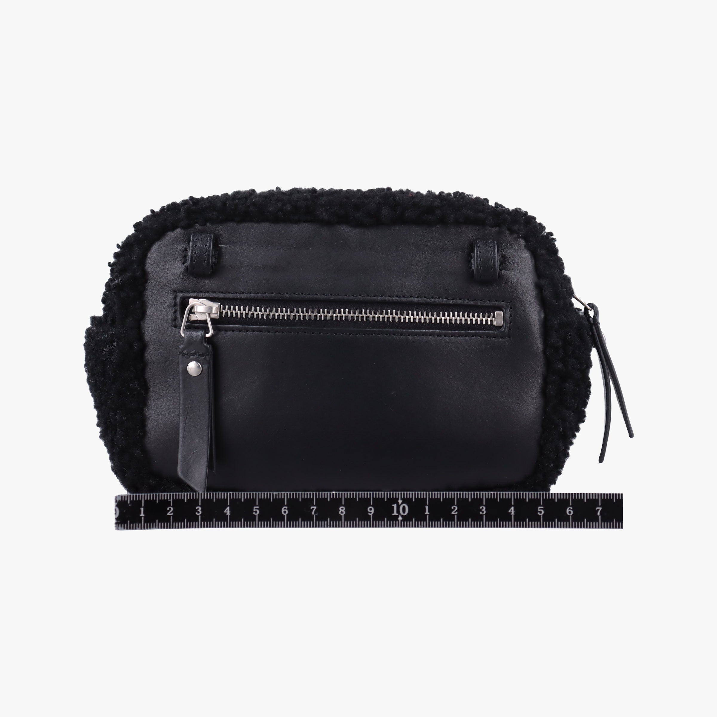 Pre-owned Yves Saint Laurent Lou Camera Bag Black  Fur x leather 534444 bum bag/waist bag | stylenewstar