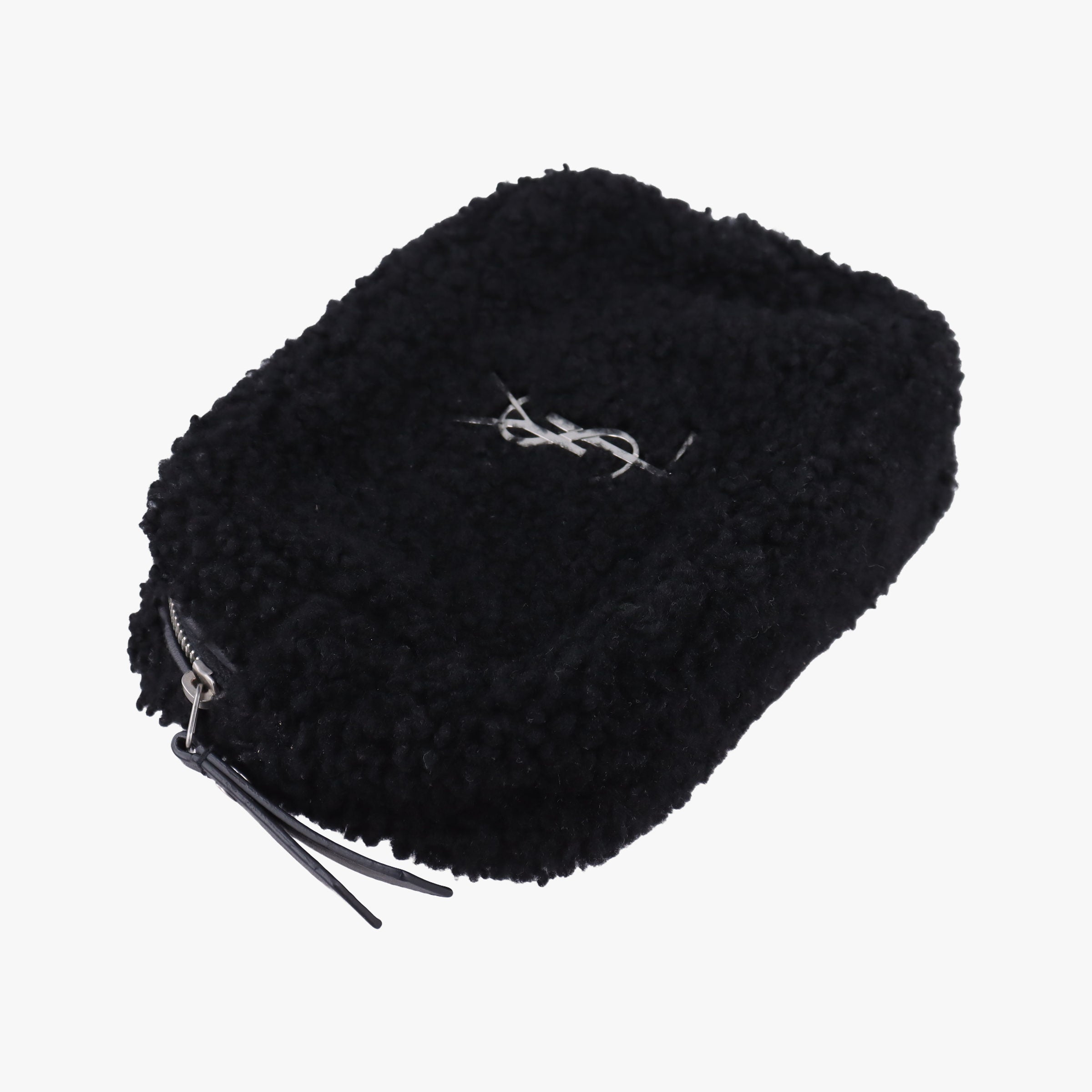 Pre-owned Yves Saint Laurent Lou Camera Bag Black  Fur x leather 534444 bum bag/waist bag | stylenewstar