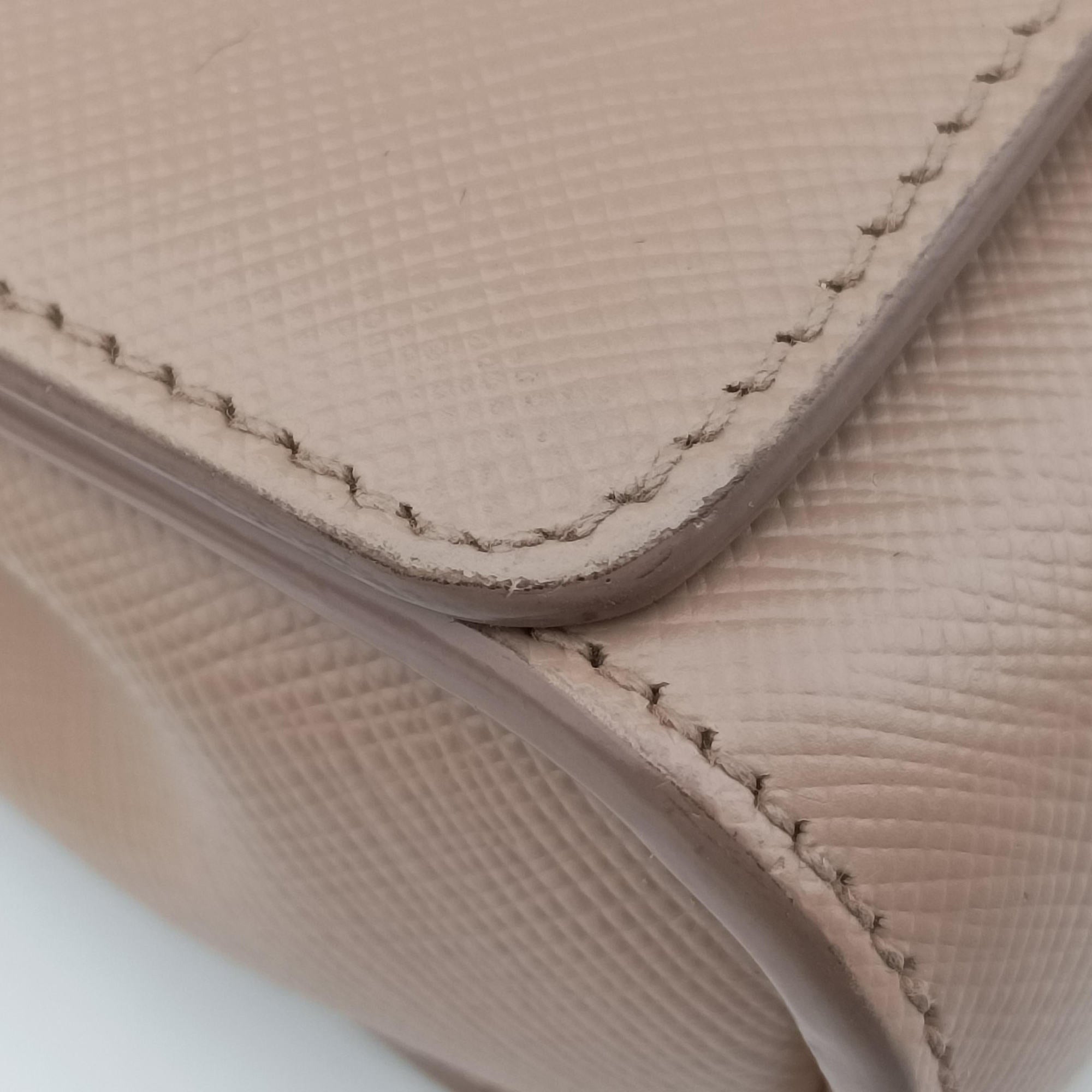 Pre-owned Prada Vitello Diano Pink Saffiano Leather 1DH044 shoulderbag | stylenewstar