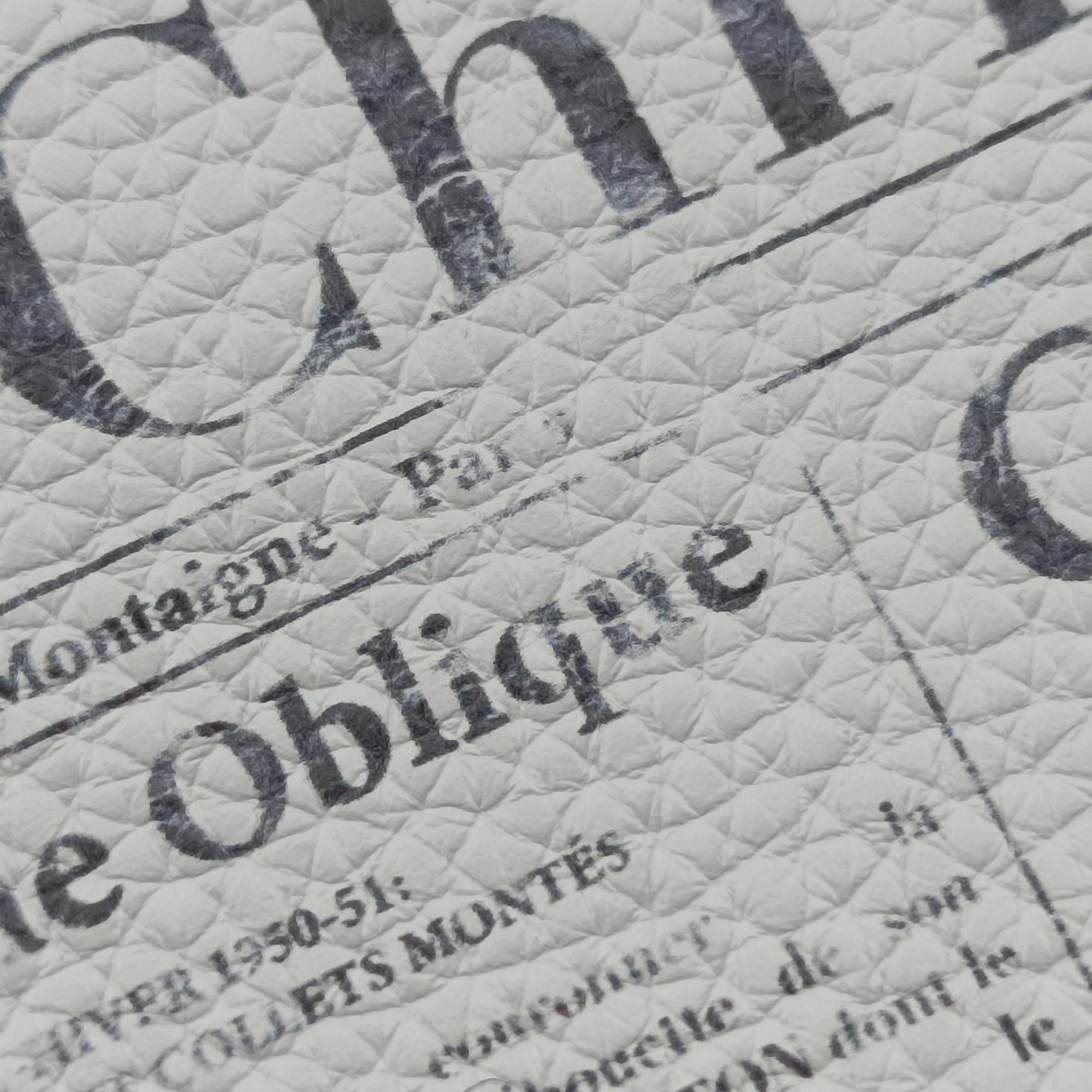 Pre-owned Christian Dior Daniel Arsham collaboration Newspaper Print White Leather  shoulderbag | stylenewstar