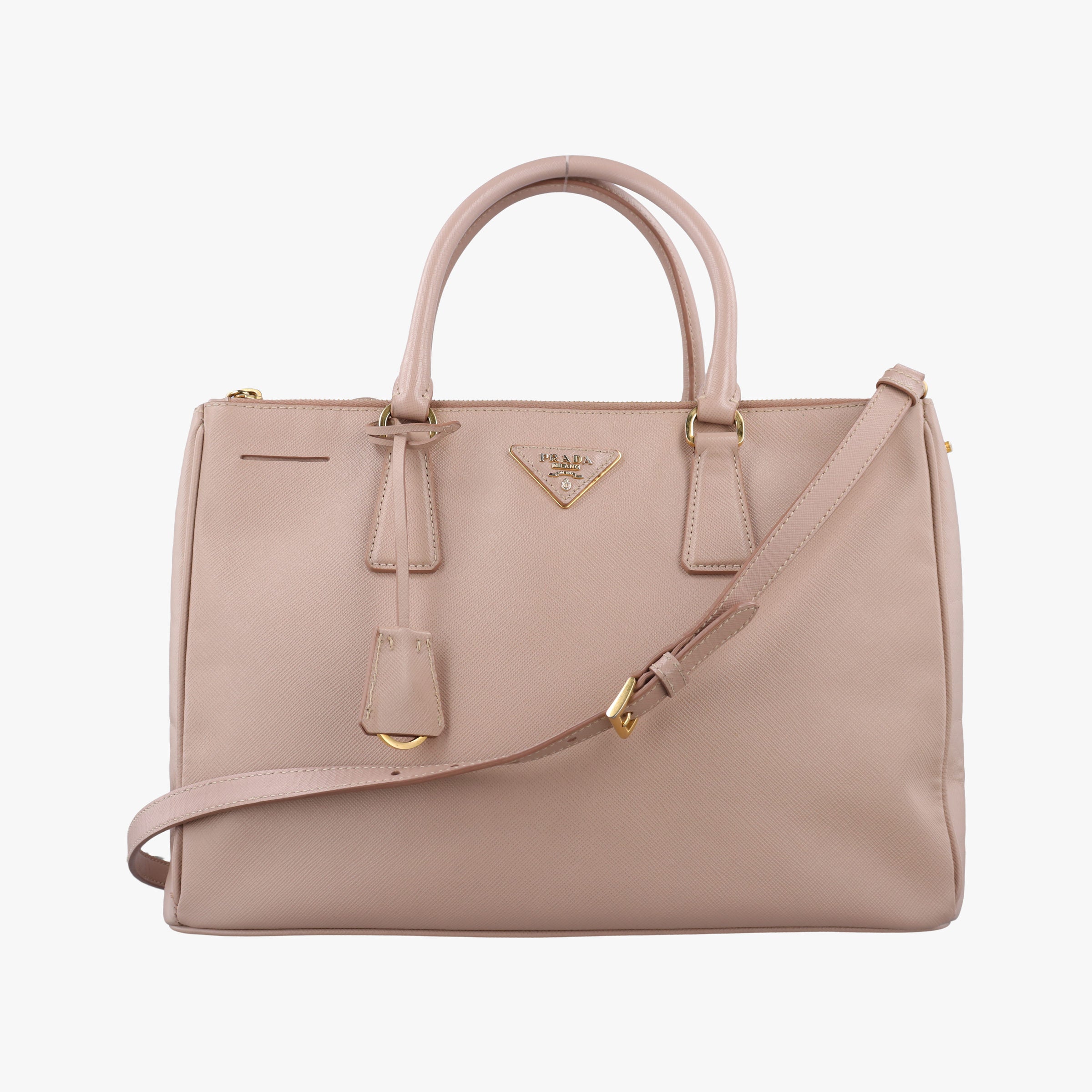 Pre-owned Prada Galleria Pink SAFFIANO Leather BN1786 shoulderbag | stylenewstar