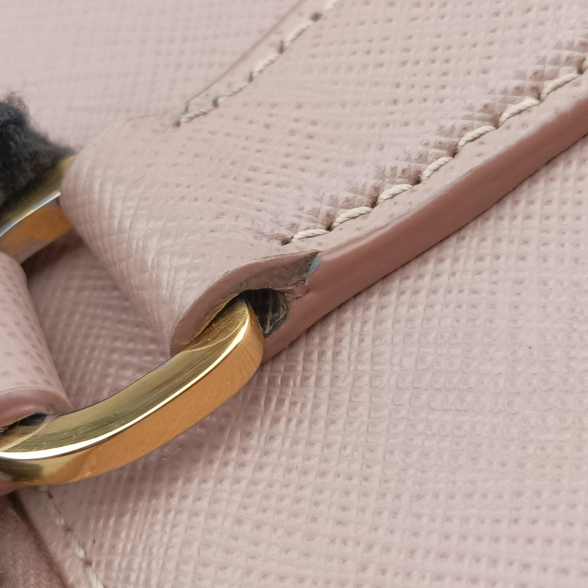 Pre-owned Prada Galleria Pink SAFFIANO Leather BN1786 shoulderbag | stylenewstar