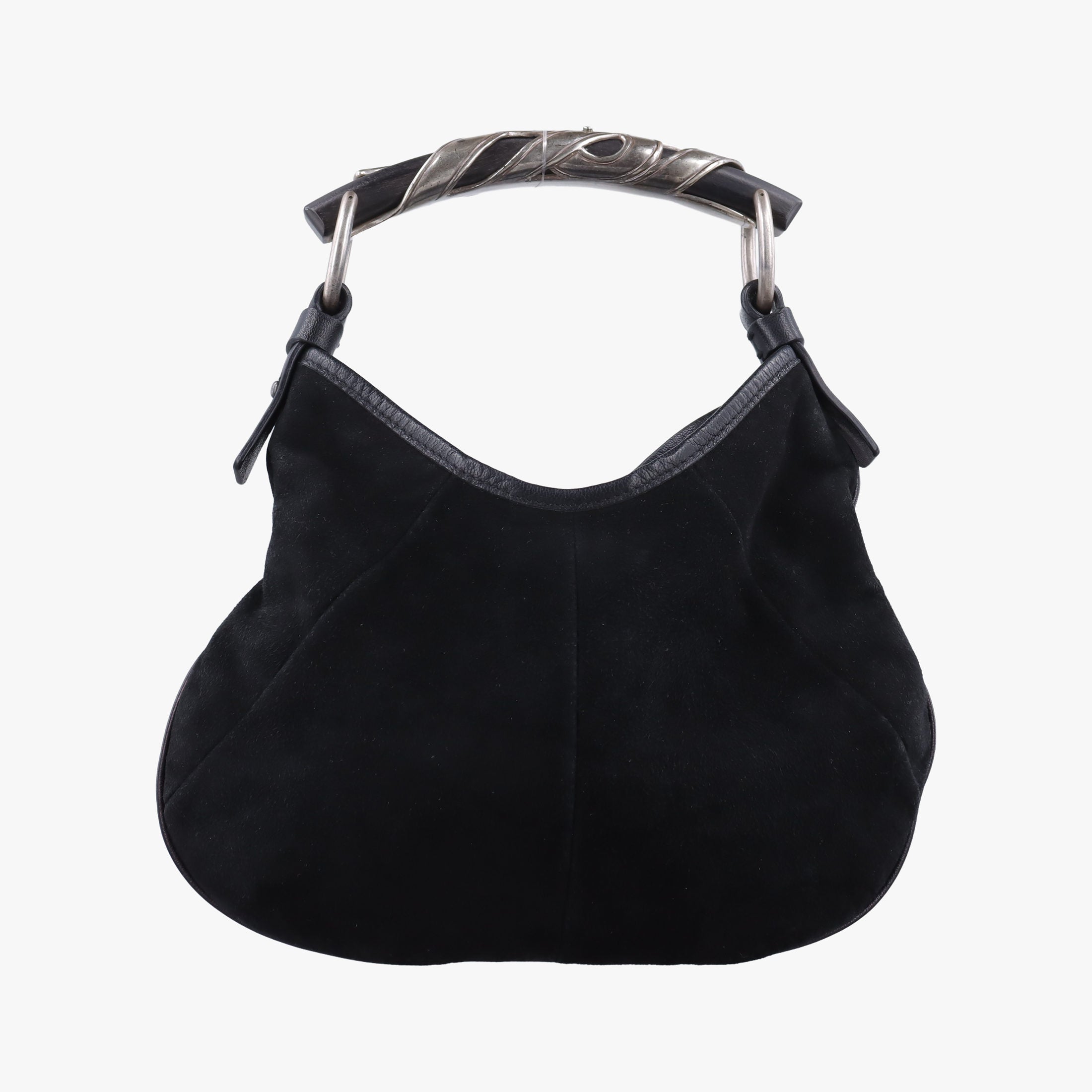 Pre-owned Yves Saint Laurent Mombasa Black Suede 104938 handbag | stylenewstar