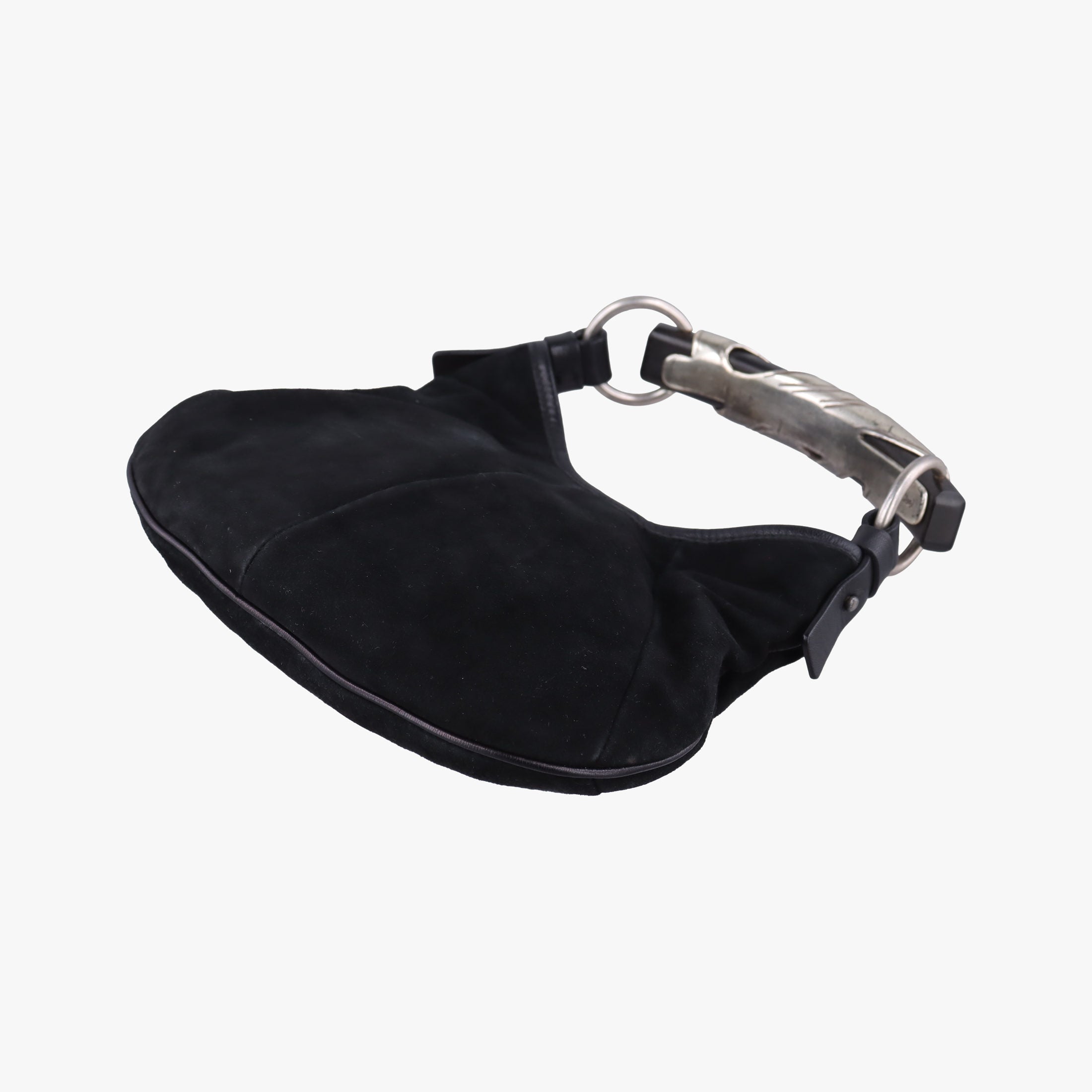 Pre-owned Yves Saint Laurent Mombasa Black Suede 104938 handbag | stylenewstar