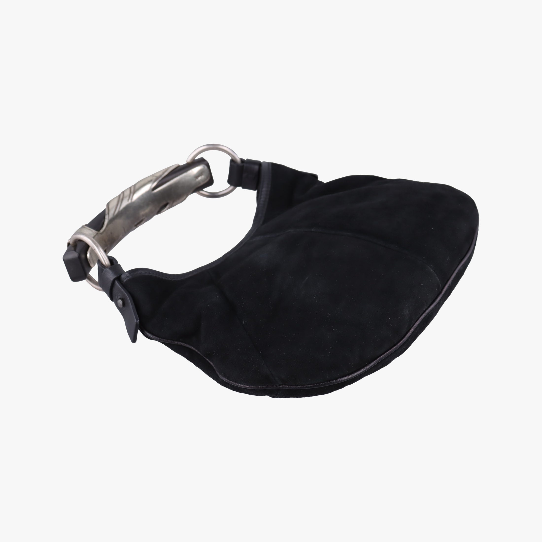 Pre-owned Yves Saint Laurent Mombasa Black Suede 104938 handbag | stylenewstar