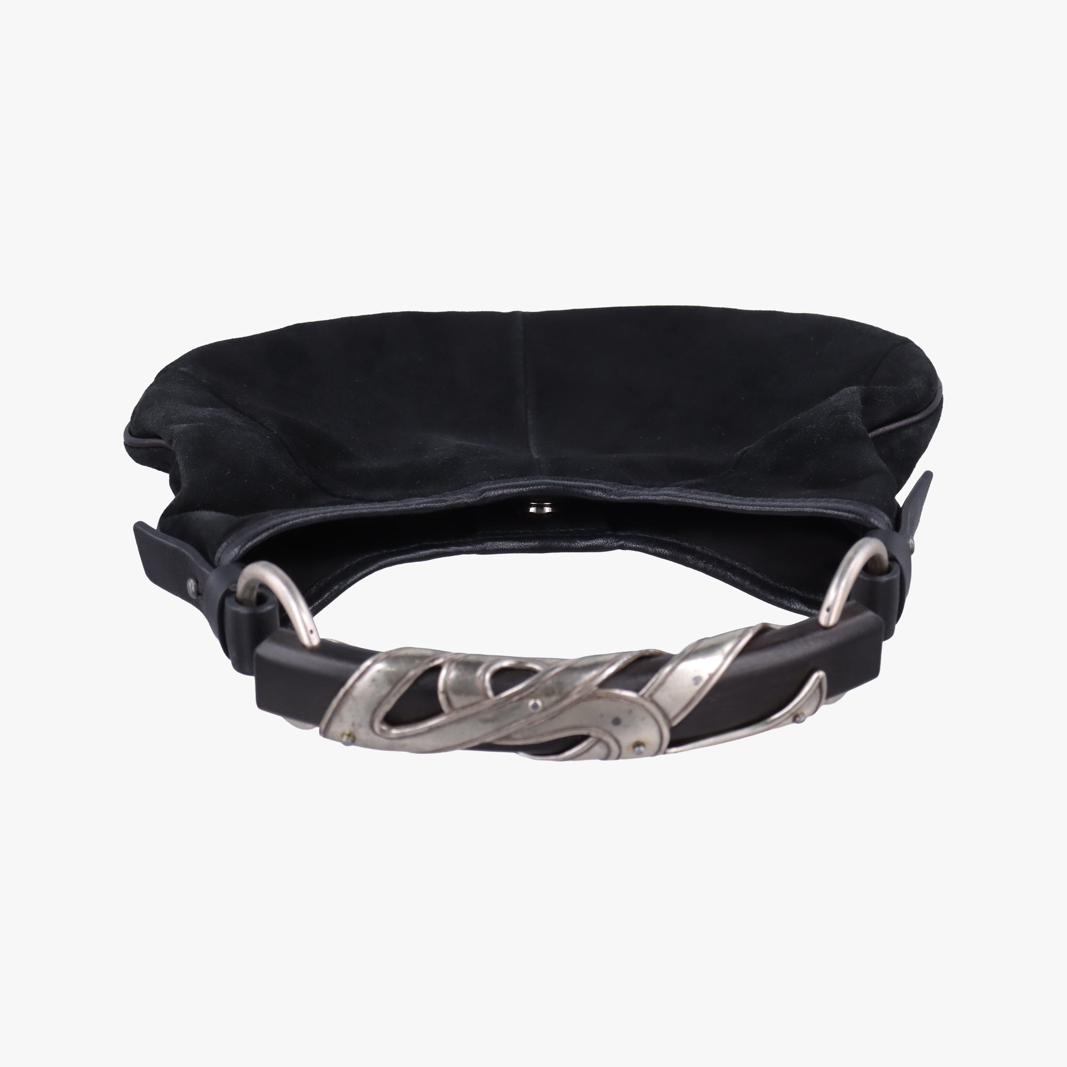 Pre-owned Yves Saint Laurent Mombasa Black Suede 104938 handbag | stylenewstar
