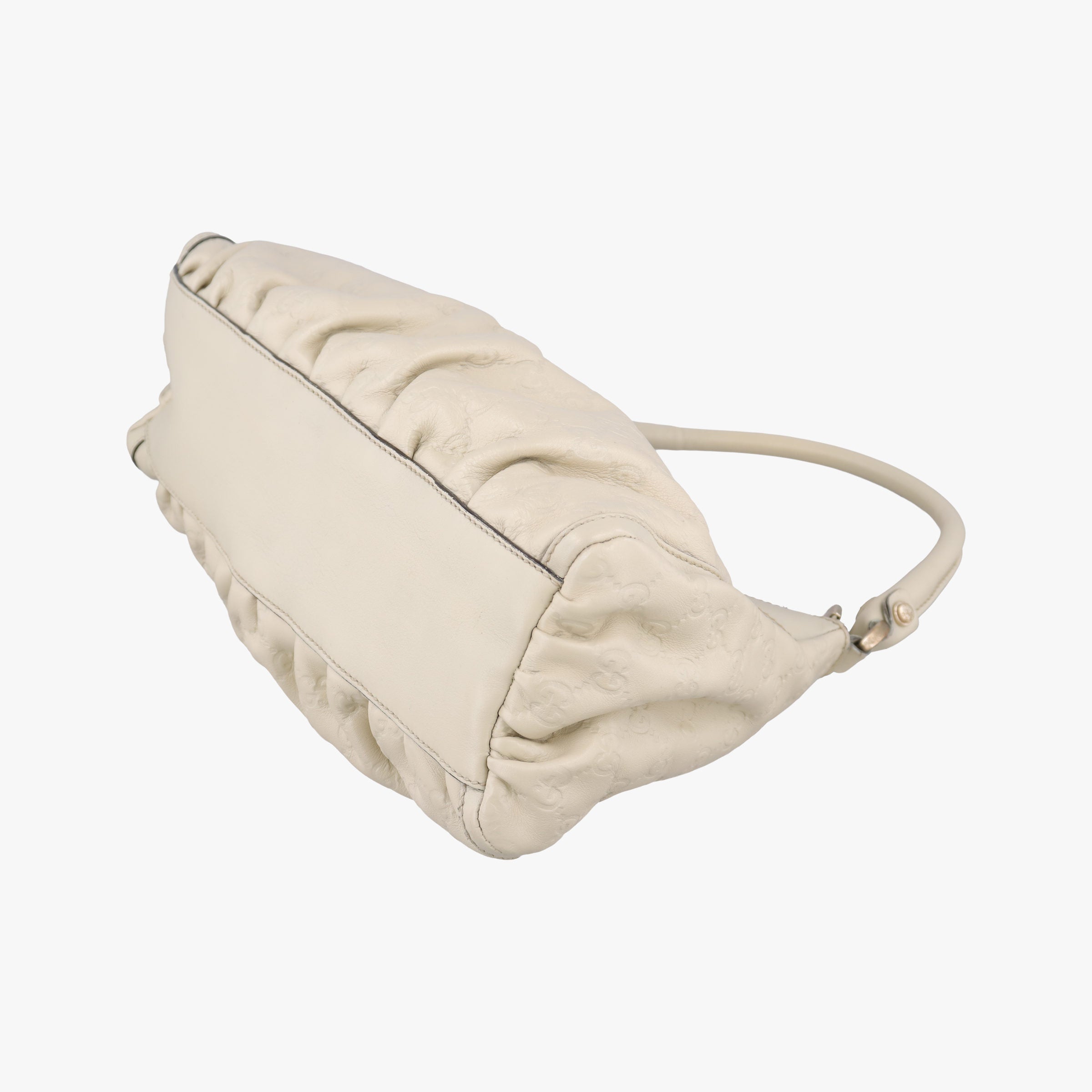 Pre-owned Gucci Abbey D-ring Hobo White Leather 190525 shoulderbag | stylenewstar