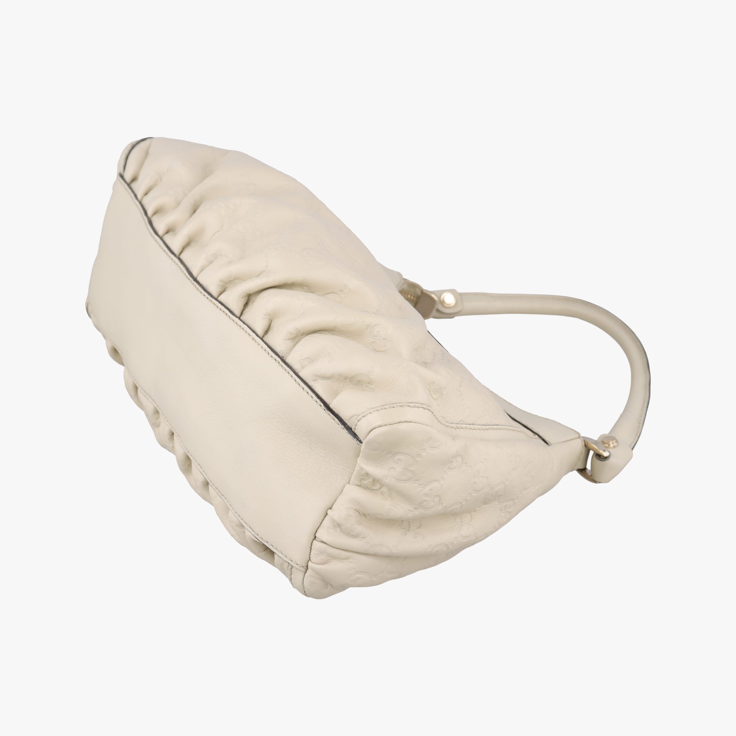 Pre-owned Gucci Abbey D-ring Hobo White Leather 190525 shoulderbag | stylenewstar