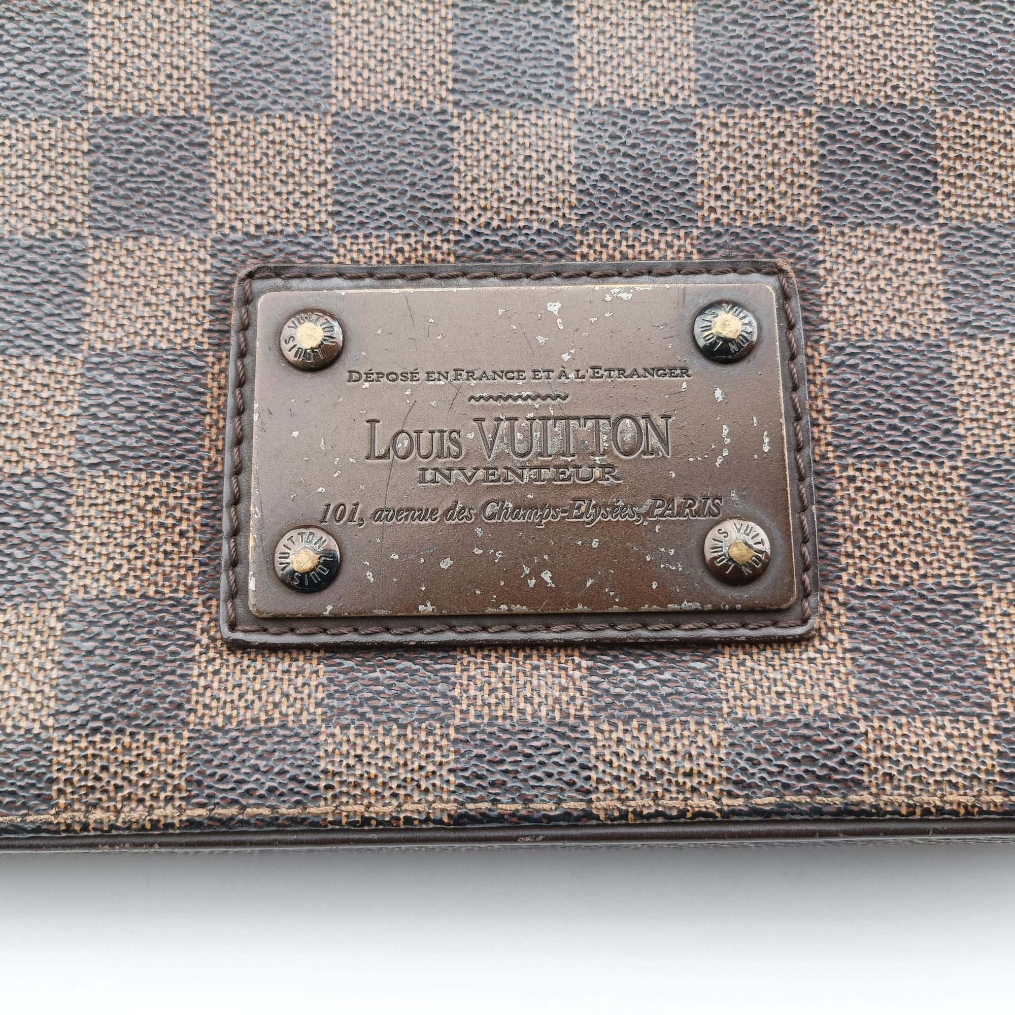Pre-owned Louis Vuitton BROOKLYN GM EBENE Damier Canvas N51211 shoulderbag | stylenewstar