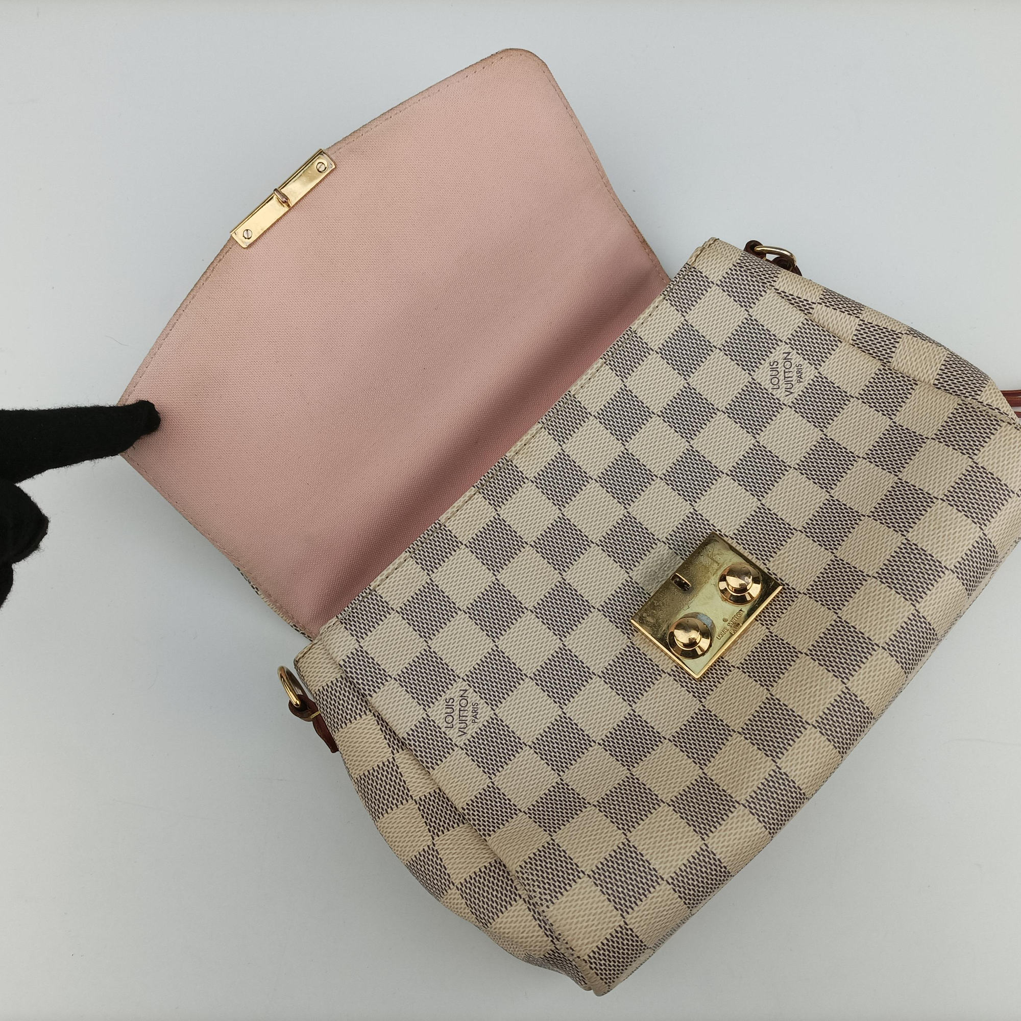 Pre-owned Louis Vuitton CROISETTE Azur Damier Canvas N41581 shoulderbag | stylenewstar