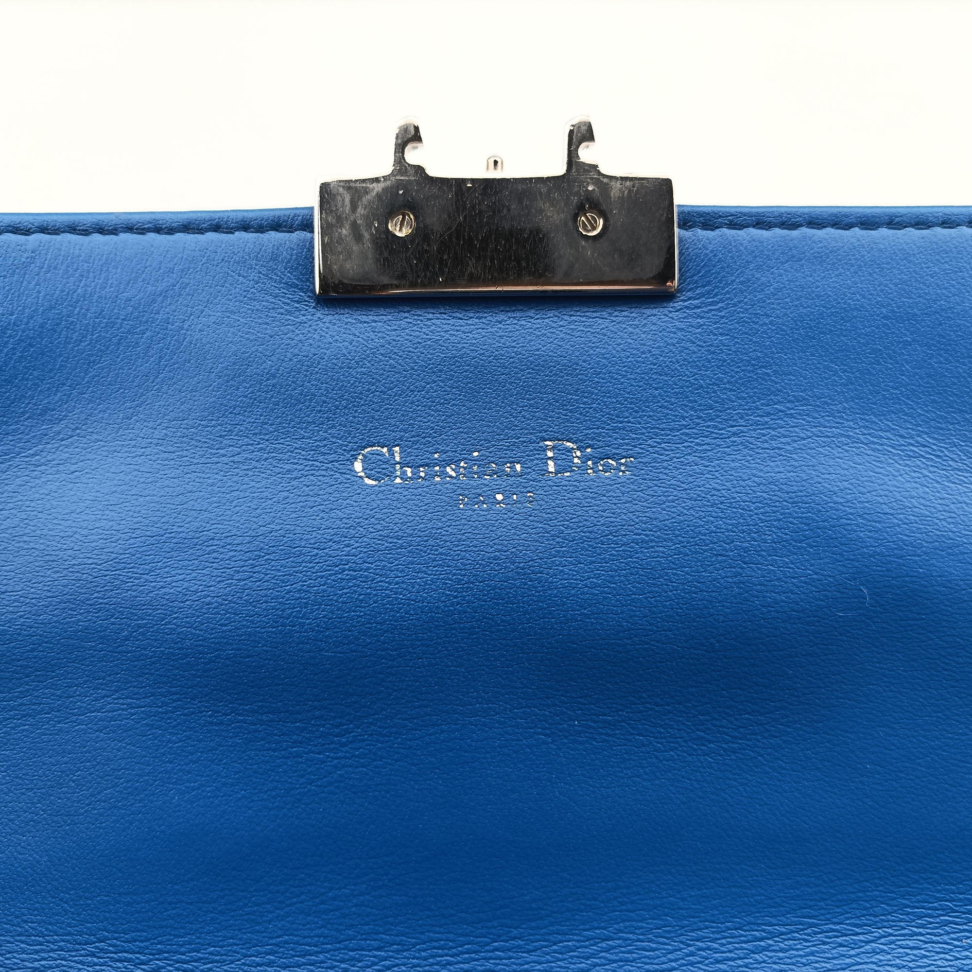 Pre-owned Christian Dior Cannage New Lock Blue Patent  shoulderbag | stylenewstar
