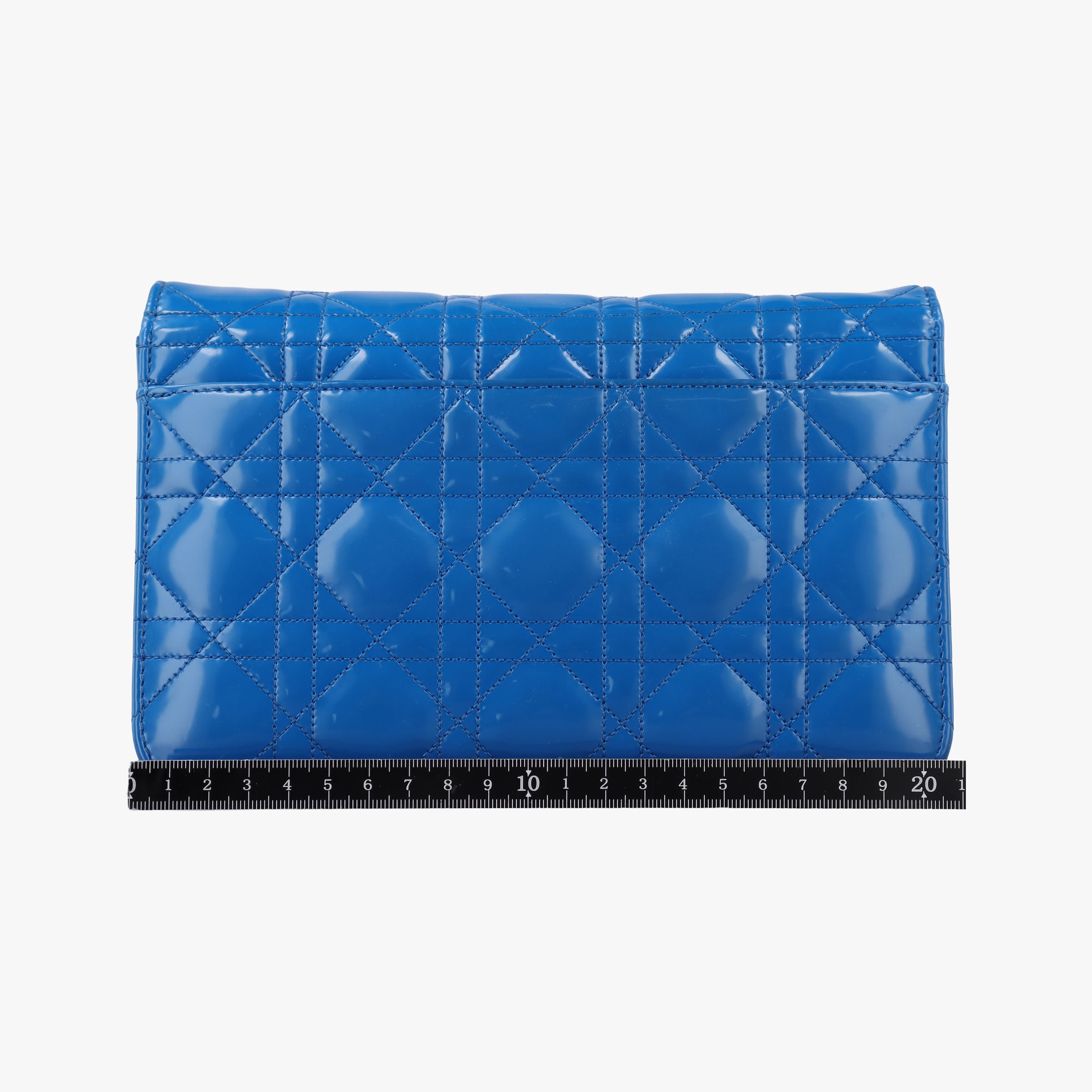 Pre-owned Christian Dior Cannage New Lock Blue Patent  shoulderbag | stylenewstar