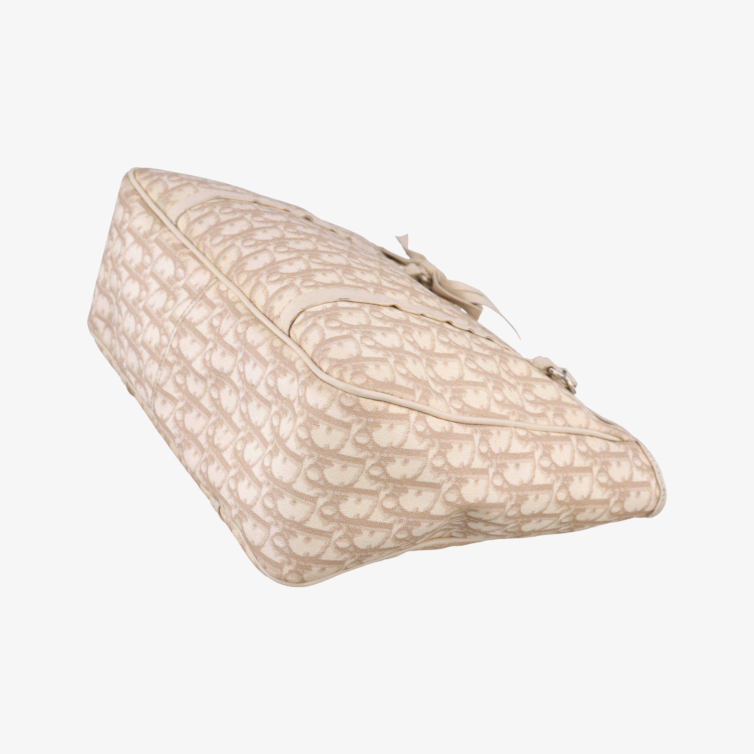 Vintage Christian Dior Diorissimo Romantique Beige PVC coated canvas ×Leather  handbag | stylenewstar