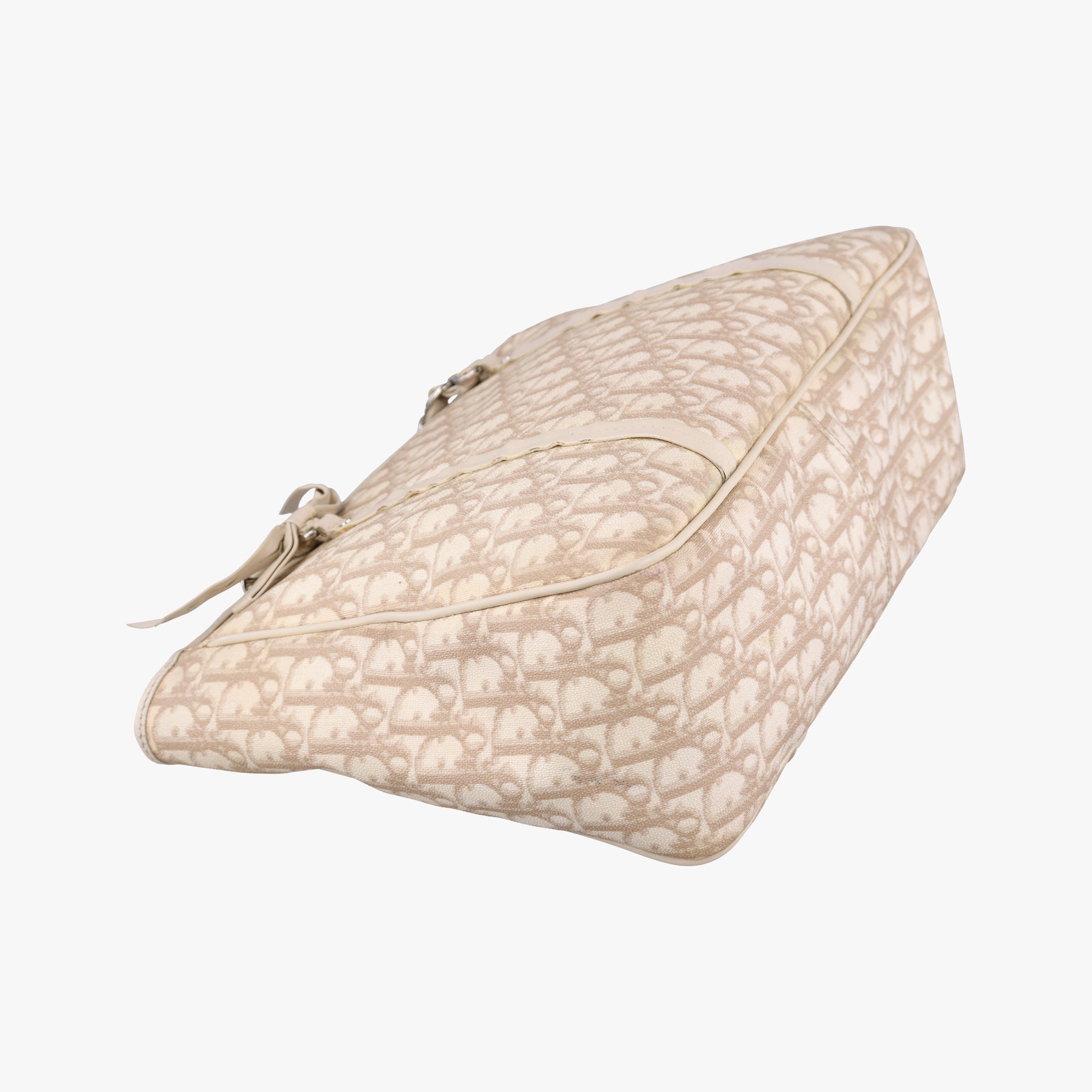 Vintage Christian Dior Diorissimo Romantique Beige PVC coated canvas ×Leather  handbag | stylenewstar