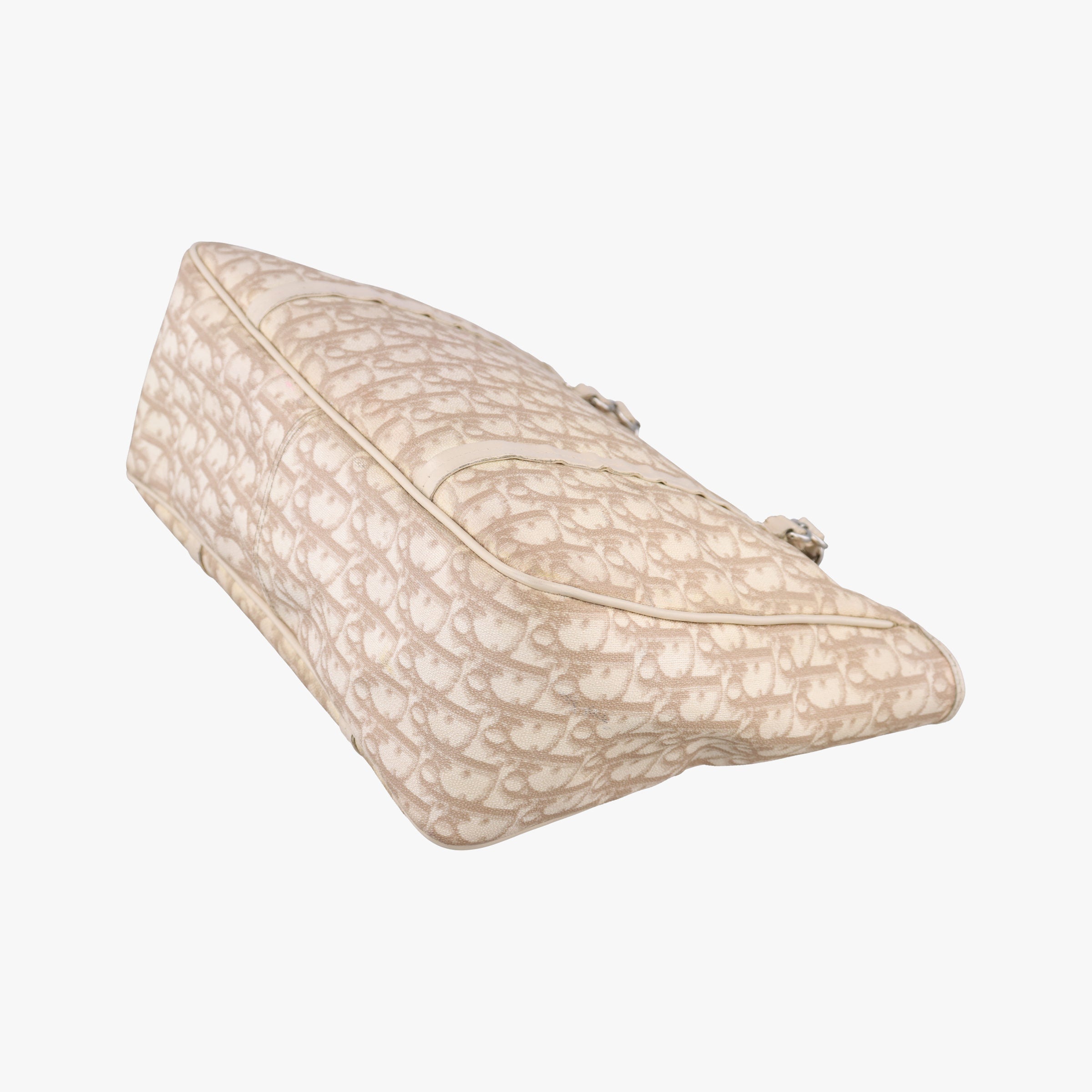 Vintage Christian Dior Diorissimo Romantique Beige PVC coated canvas ×Leather  handbag | stylenewstar