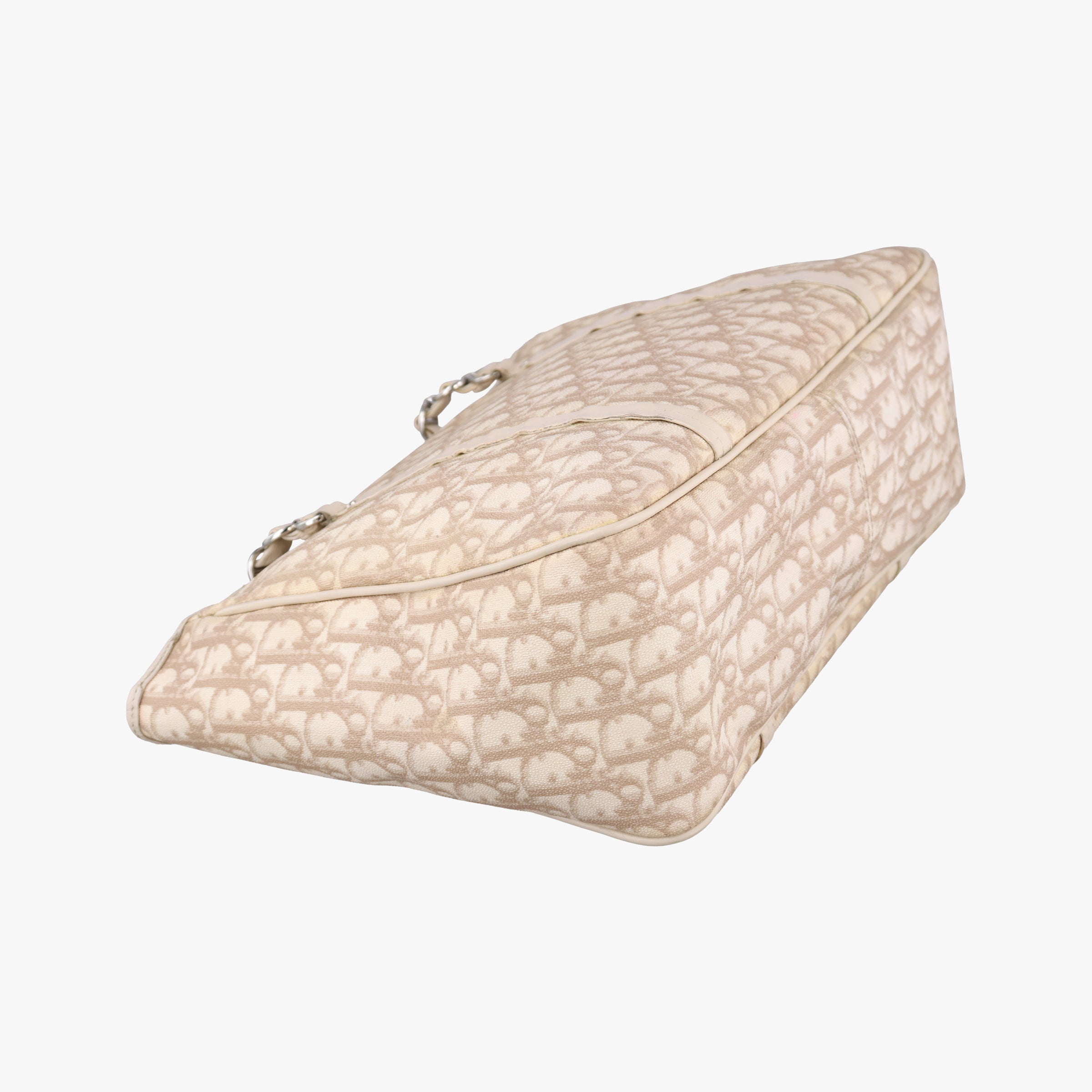 Vintage Christian Dior Diorissimo Romantique Beige PVC coated canvas ×Leather  handbag | stylenewstar