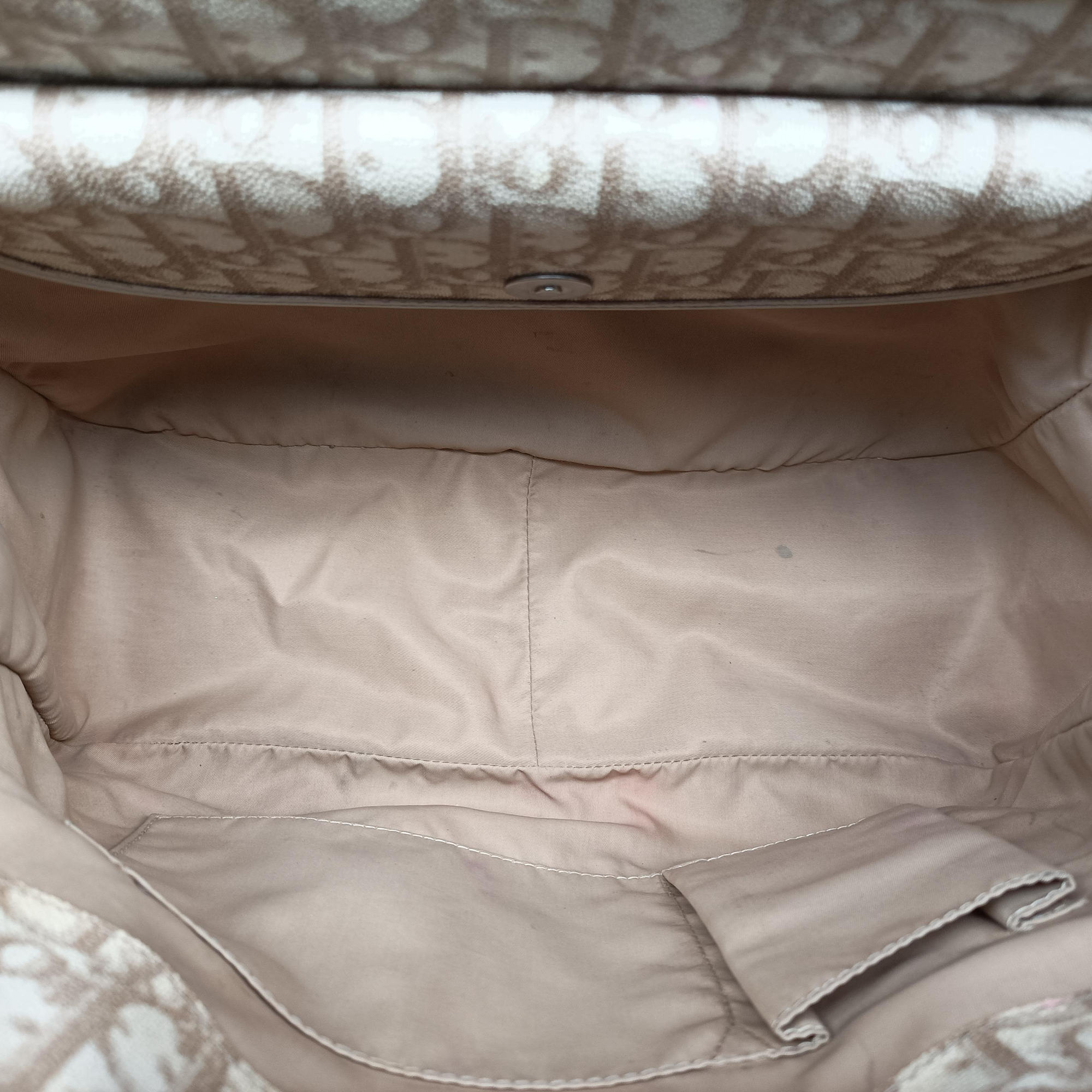 Vintage Christian Dior Diorissimo Romantique Beige PVC coated canvas ×Leather  handbag | stylenewstar