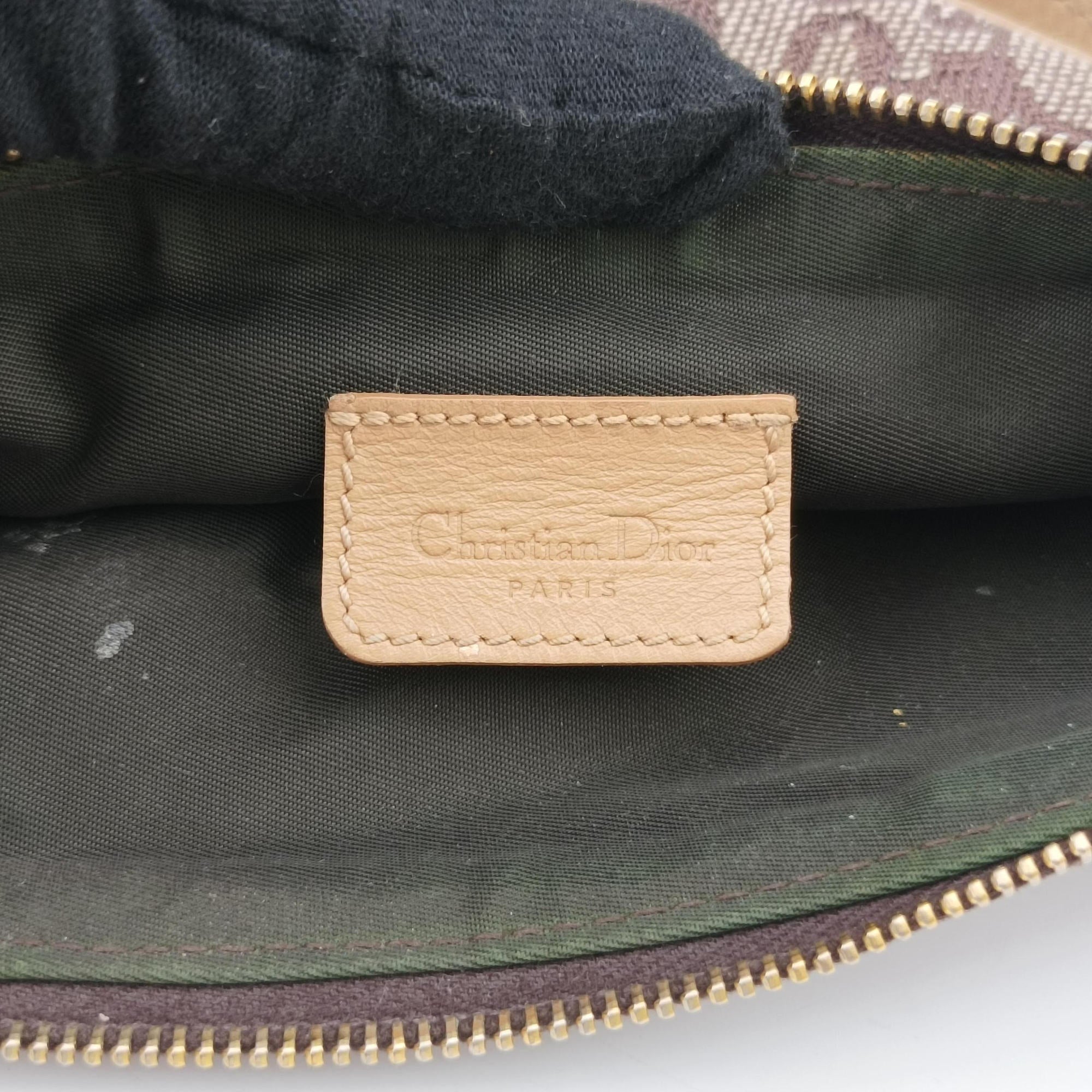 Vintage Christian Dior Saddle Brown x beige Jacquard  handbag | stylenewstar