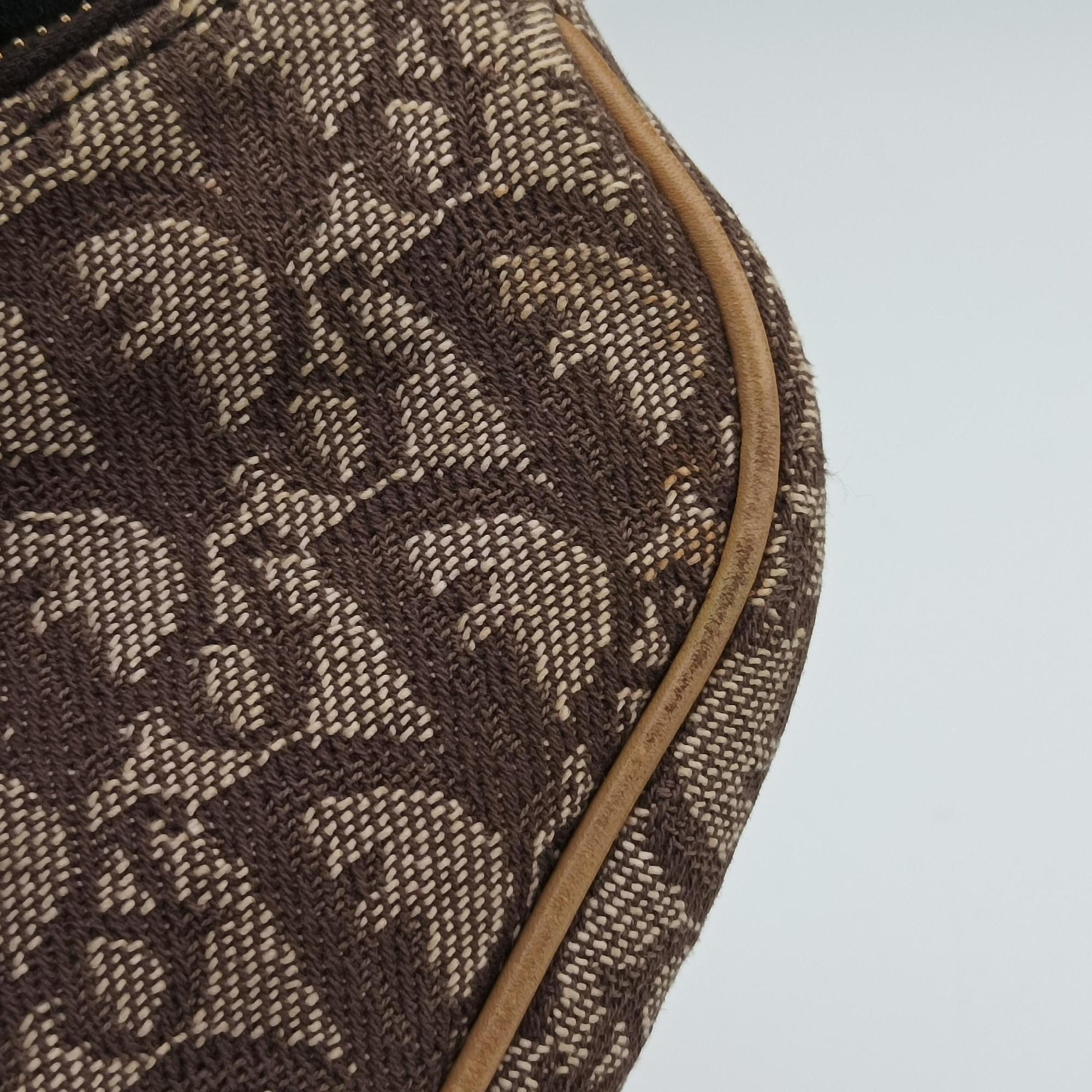 Vintage Christian Dior Saddle Brown x beige Jacquard  handbag | stylenewstar
