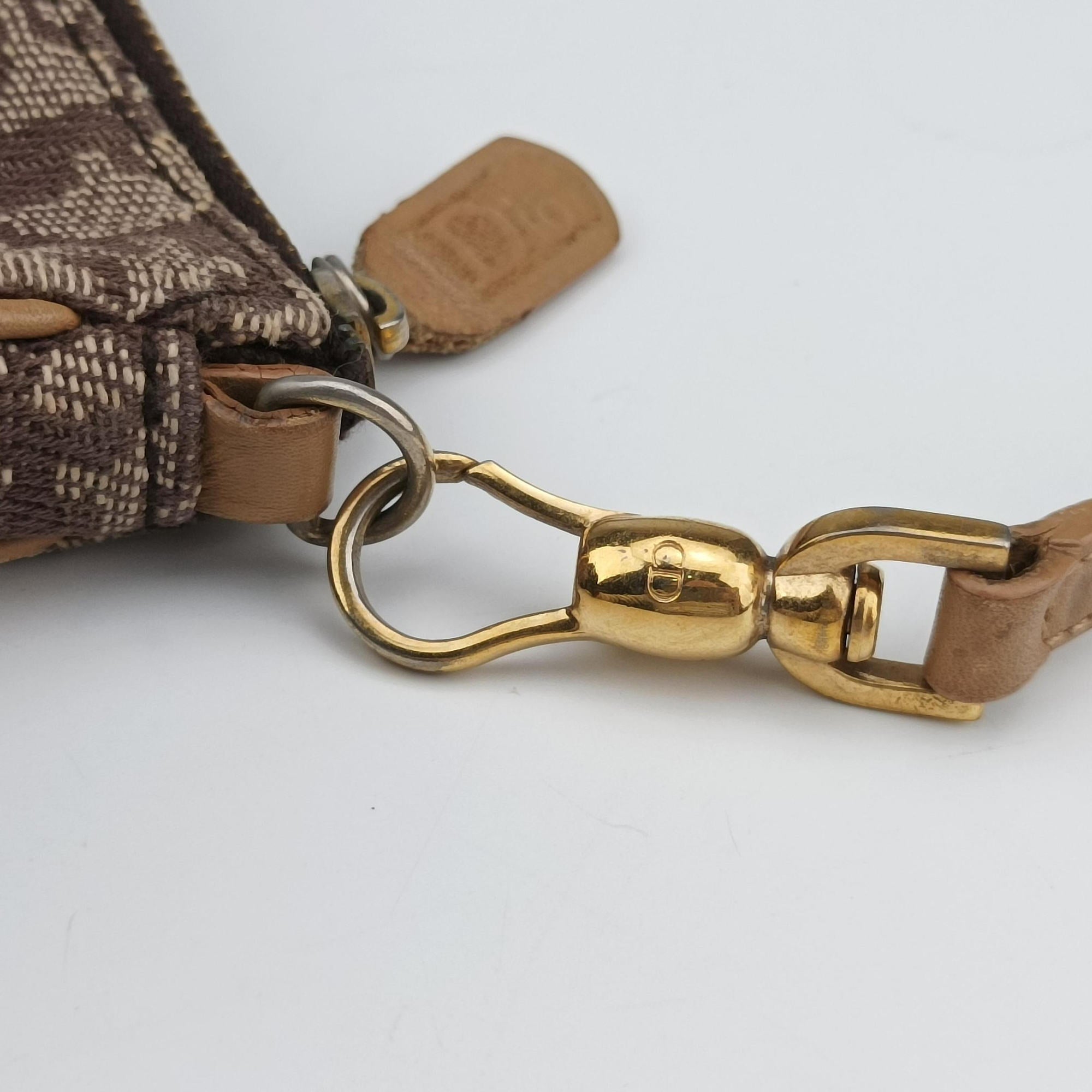 Vintage Christian Dior Saddle Brown x beige Jacquard  handbag | stylenewstar