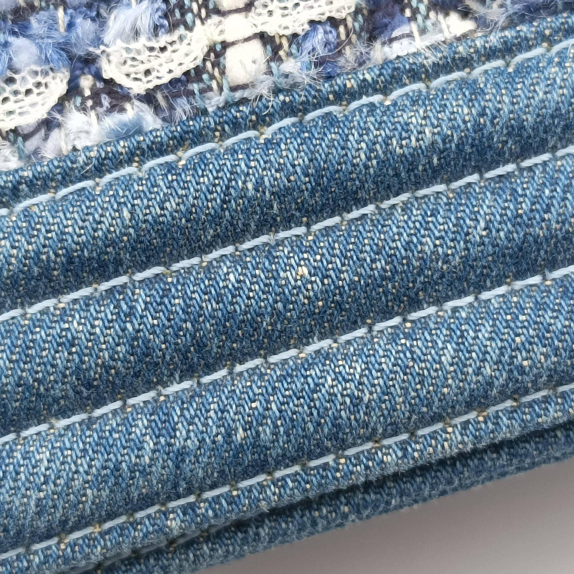 Pre-owned Chanel BOY CHANEL blue×Multicolour denim A67086 shoulderbag | stylenewstar