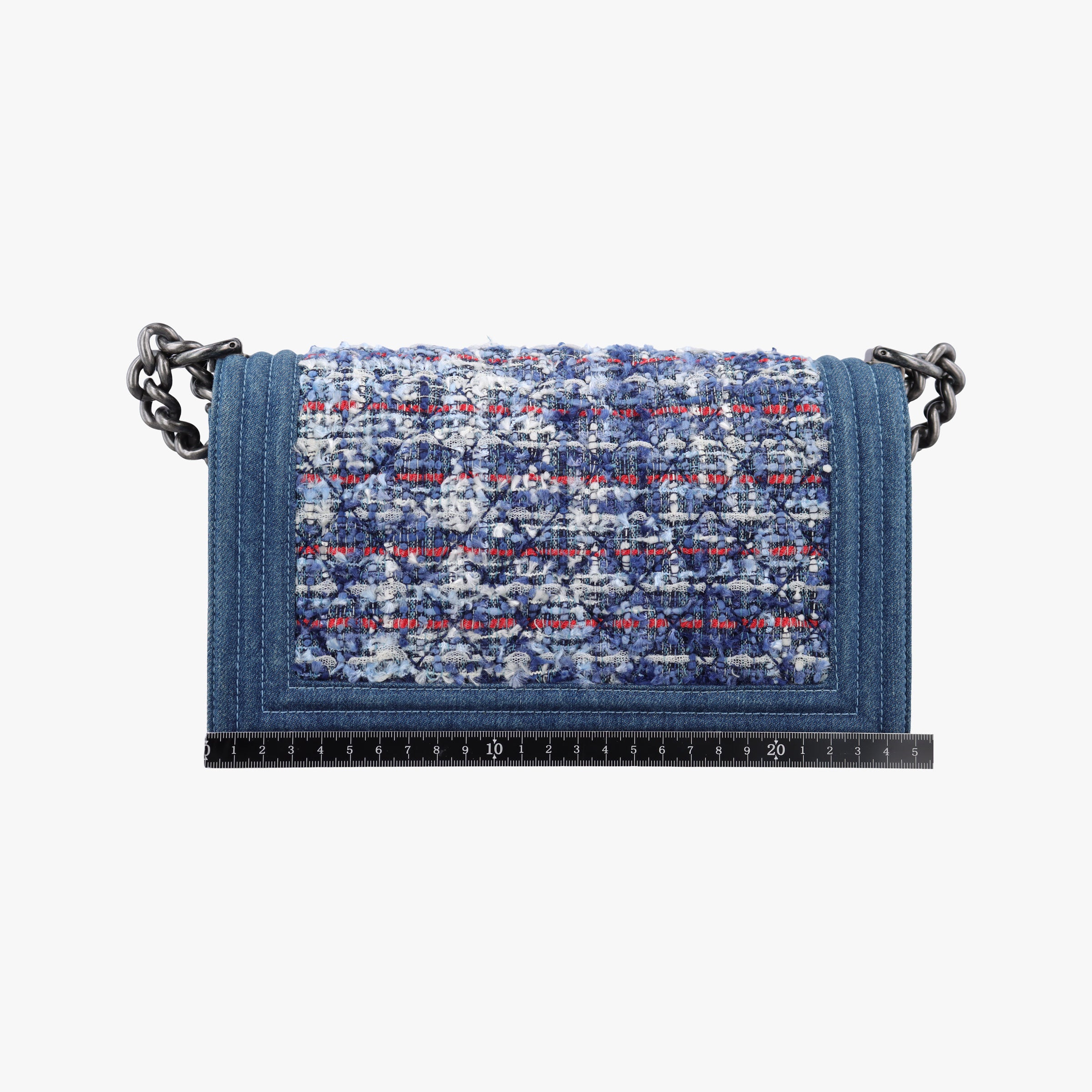 Pre-owned Chanel BOY CHANEL blue×Multicolour denim A67086 shoulderbag | stylenewstar