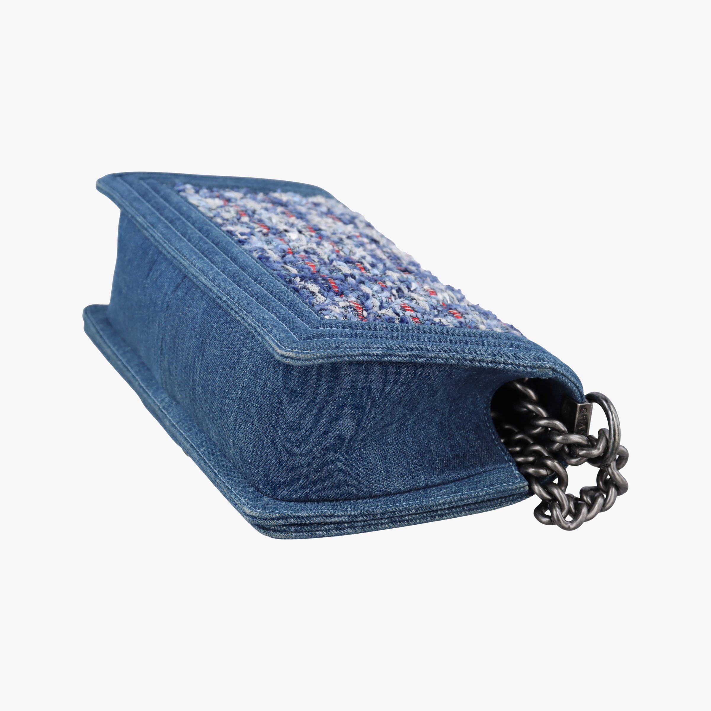 Pre-owned Chanel BOY CHANEL blue×Multicolour denim A67086 shoulderbag | stylenewstar