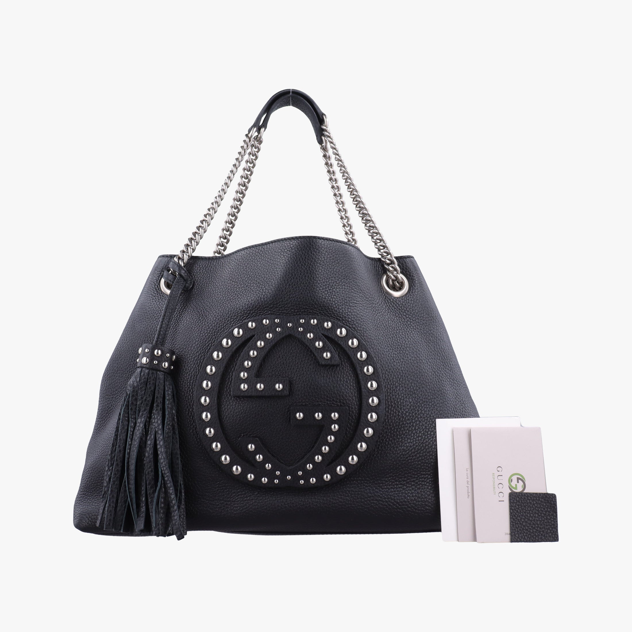 Pre-owned Gucci Soho Black Leather 308982 shoulderbag | stylenewstar
