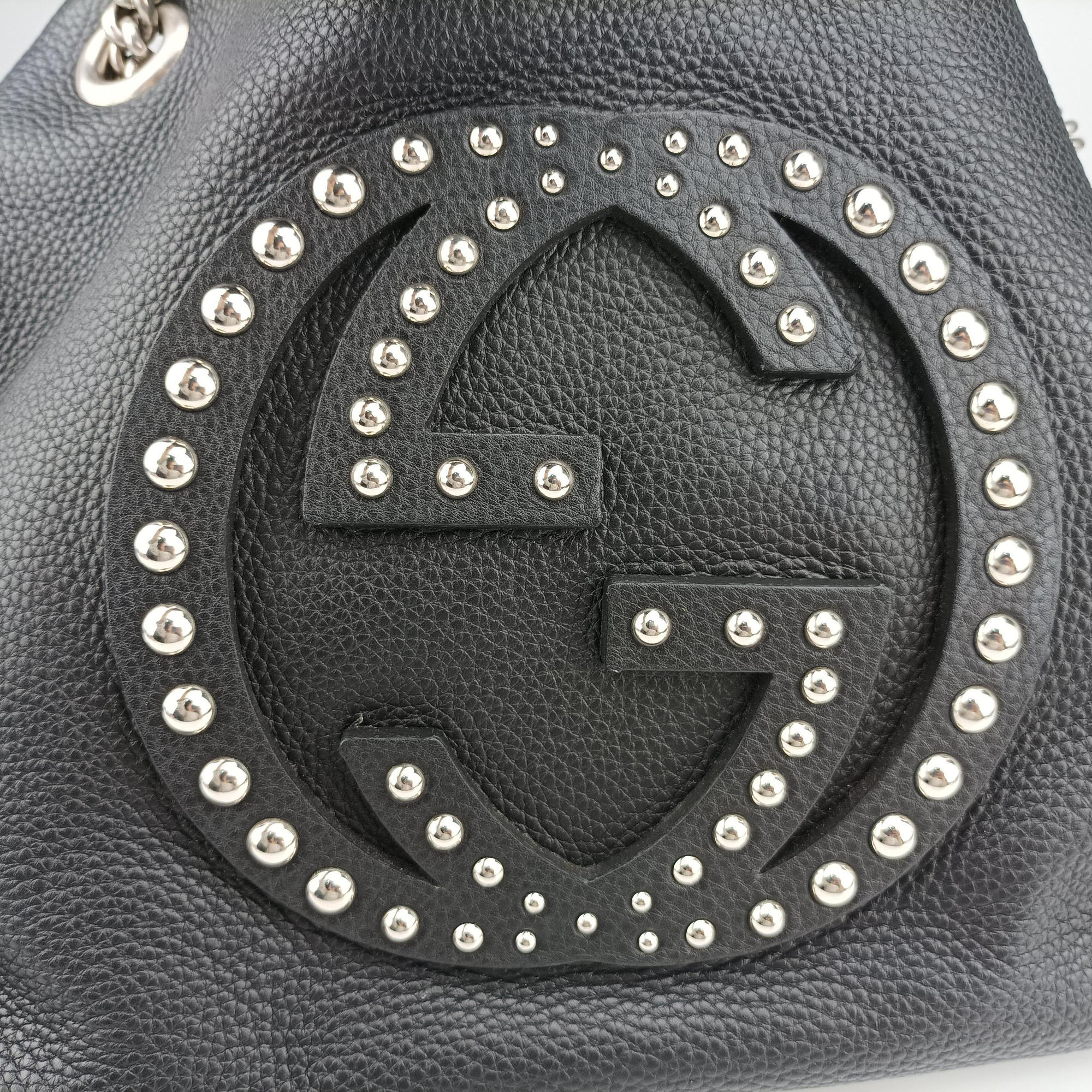 Pre-owned Gucci Soho Black Leather 308982 shoulderbag | stylenewstar