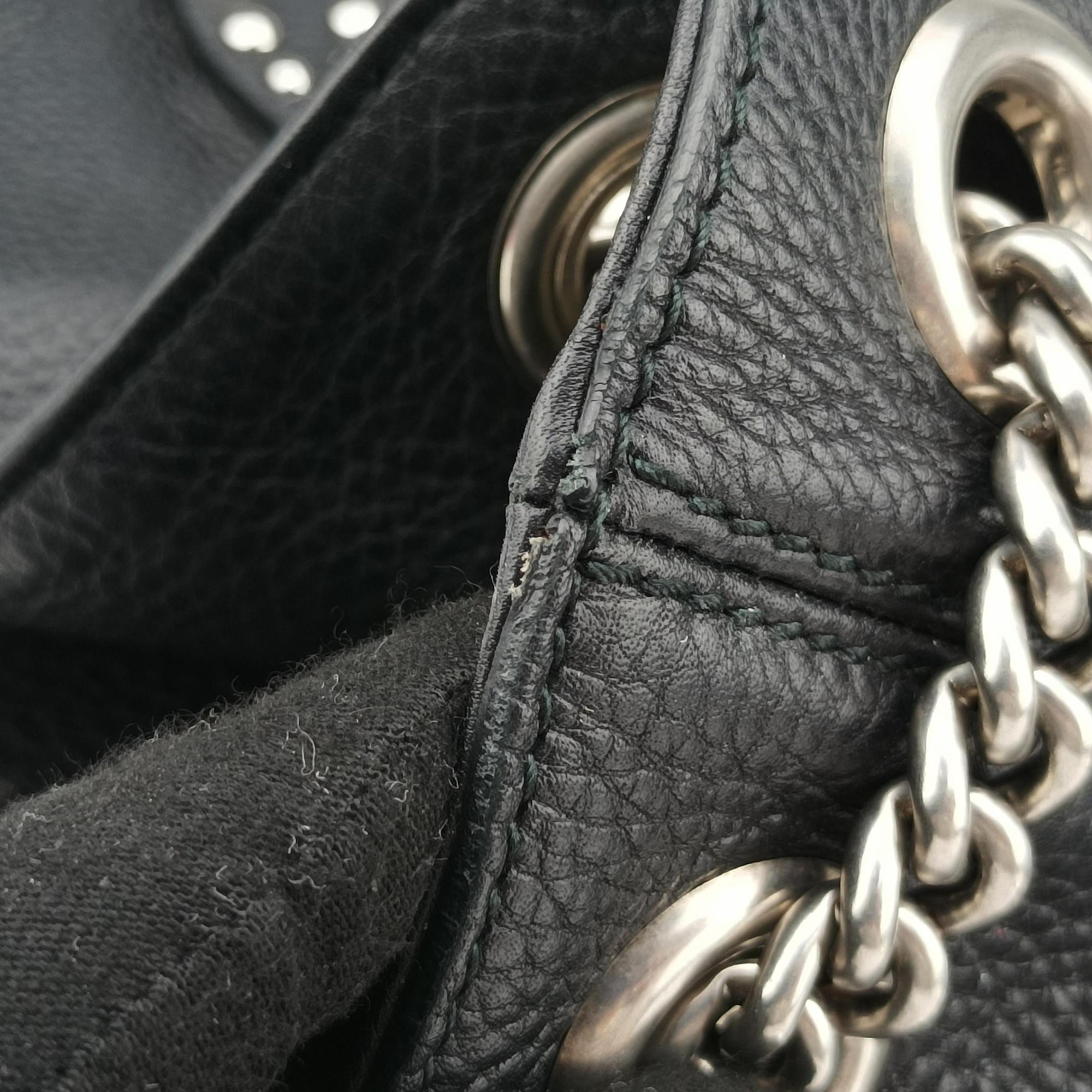 Pre-owned Gucci Soho Black Leather 308982 shoulderbag | stylenewstar