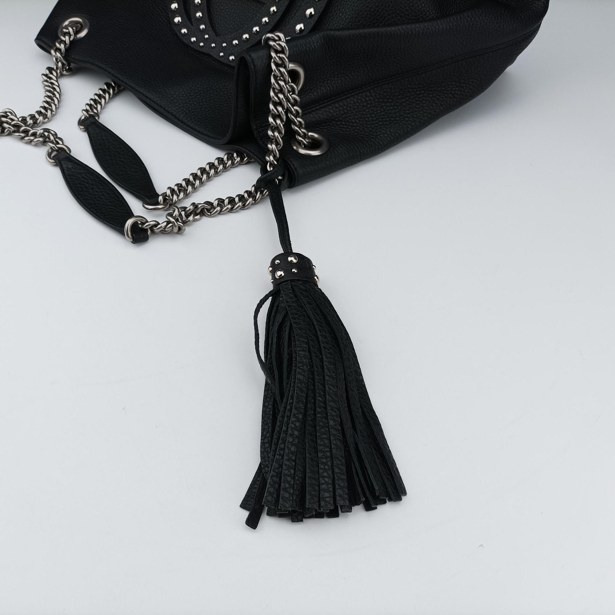 Pre-owned Gucci Soho Black Leather 308982 shoulderbag | stylenewstar