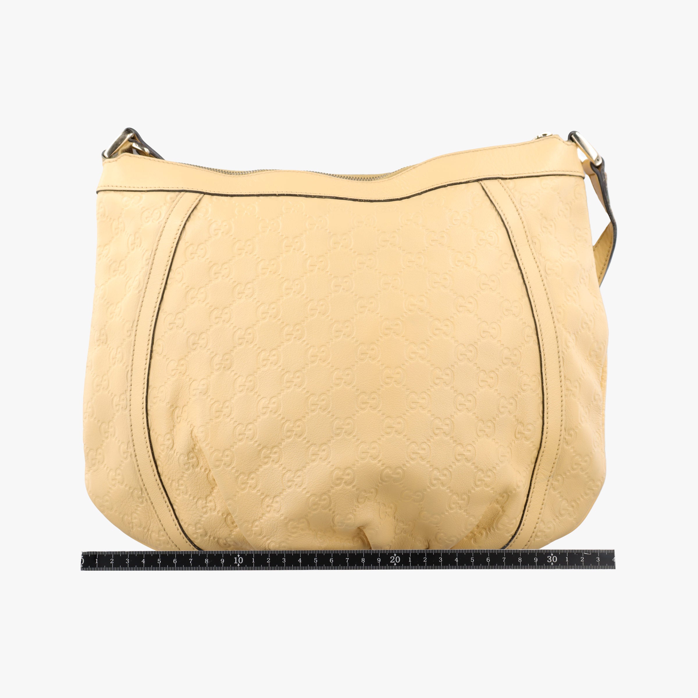 Pre-owned Gucci Abbey D-ring Hobo Beige Leather 204940 shoulderbag | stylenewstar