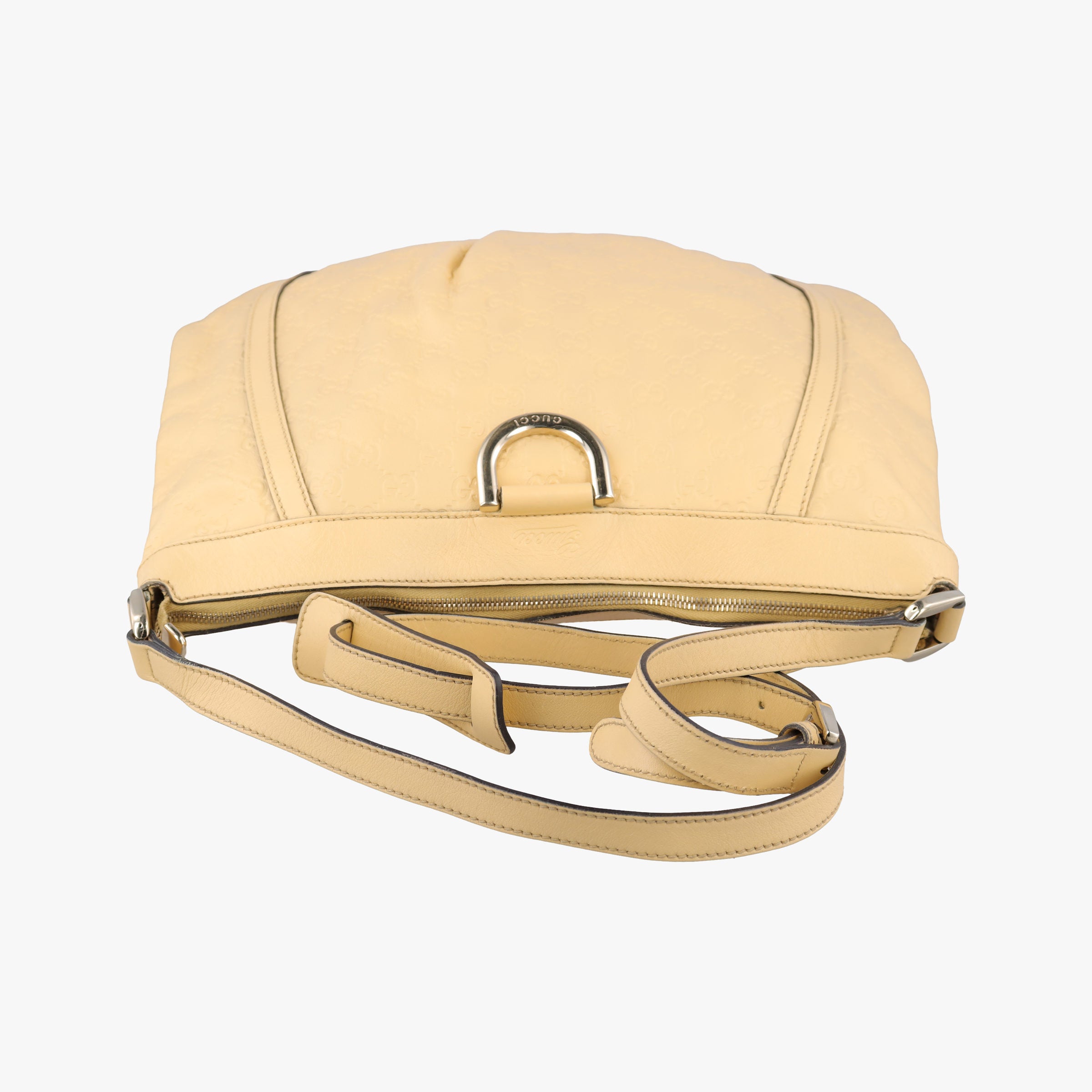 Pre-owned Gucci Abbey D-ring Hobo Beige Leather 204940 shoulderbag | stylenewstar