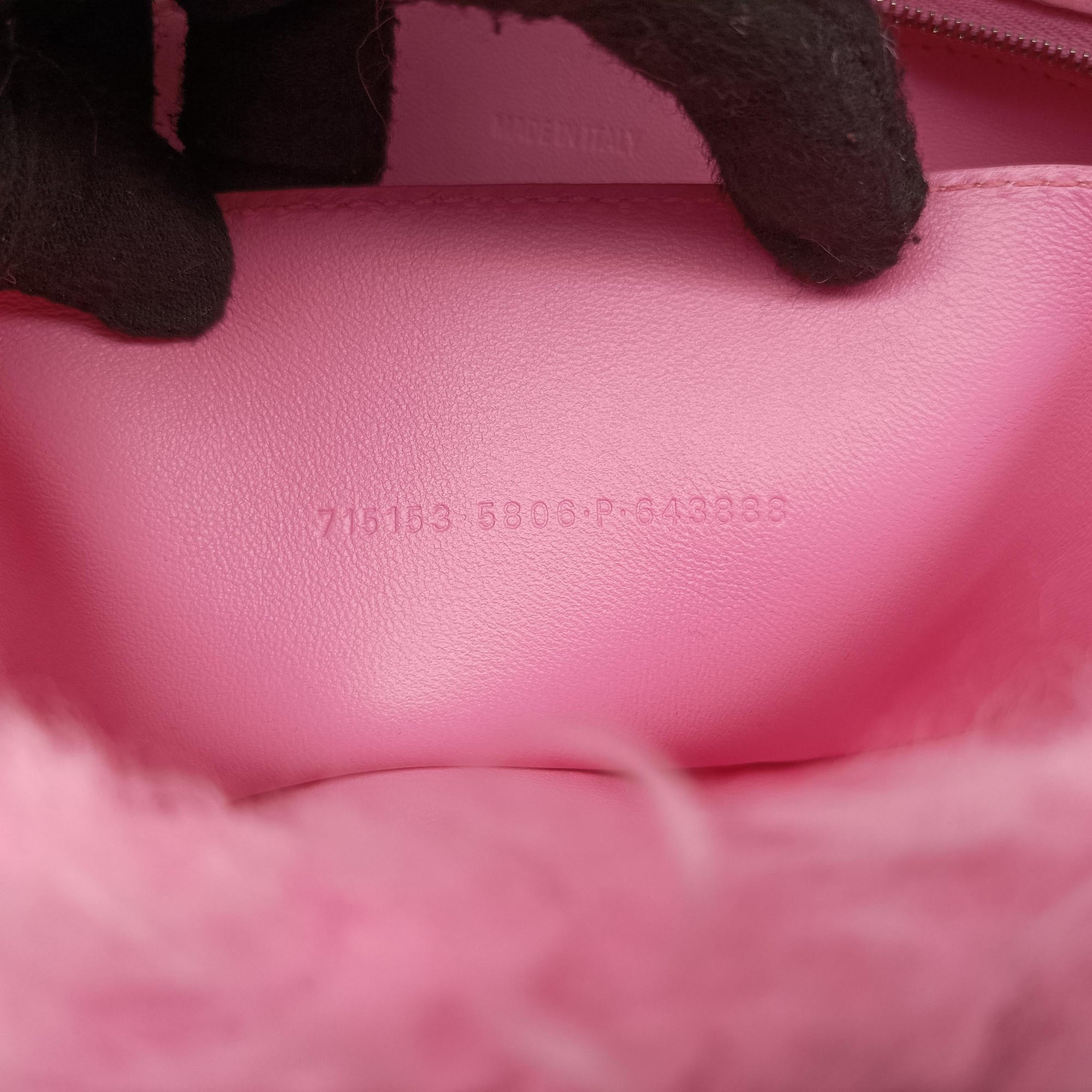 Pre-owned Balenciaga Hourglass Pink Faux fur  shoulderbag | stylenewstar