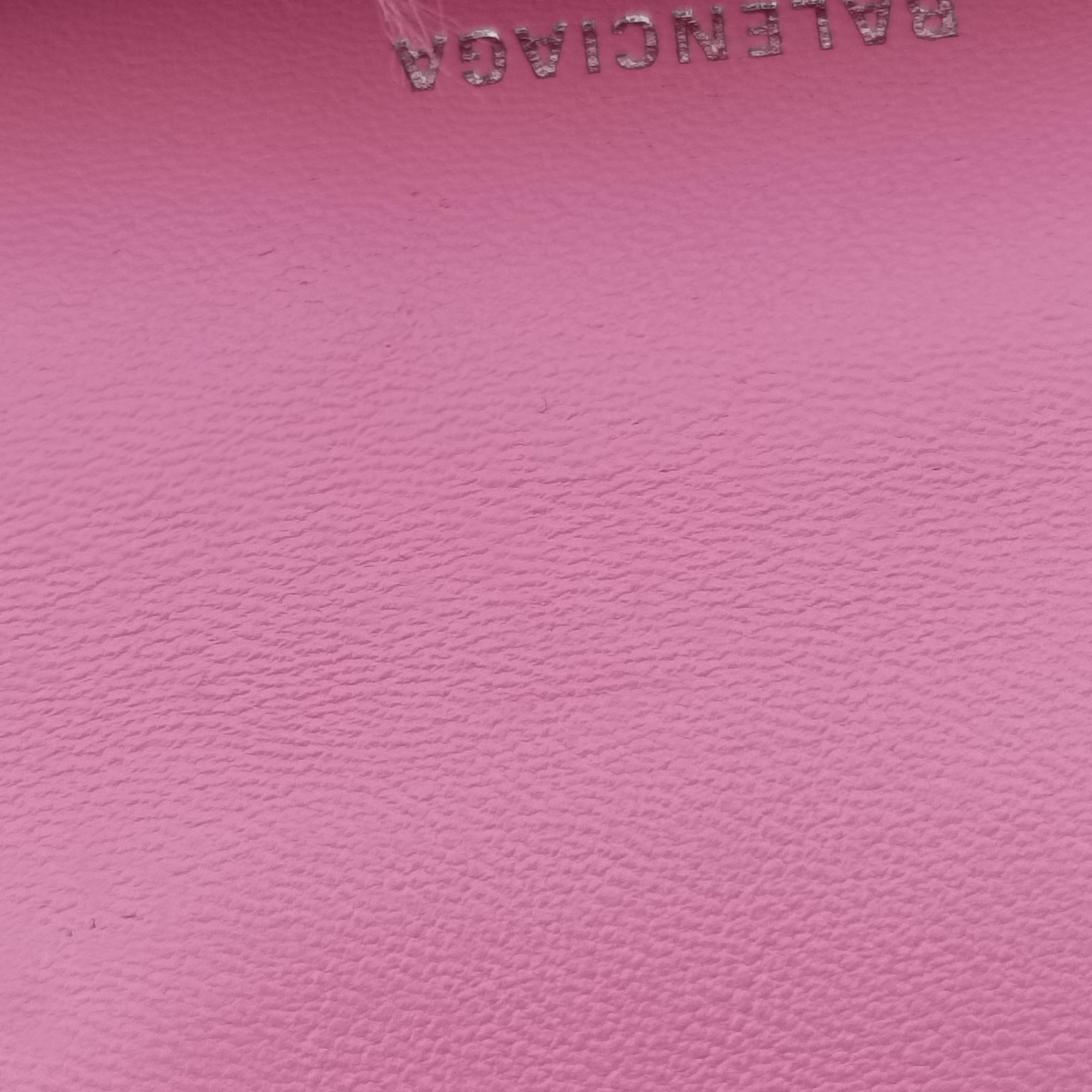 Pre-owned Balenciaga Hourglass Pink Faux fur  shoulderbag | stylenewstar