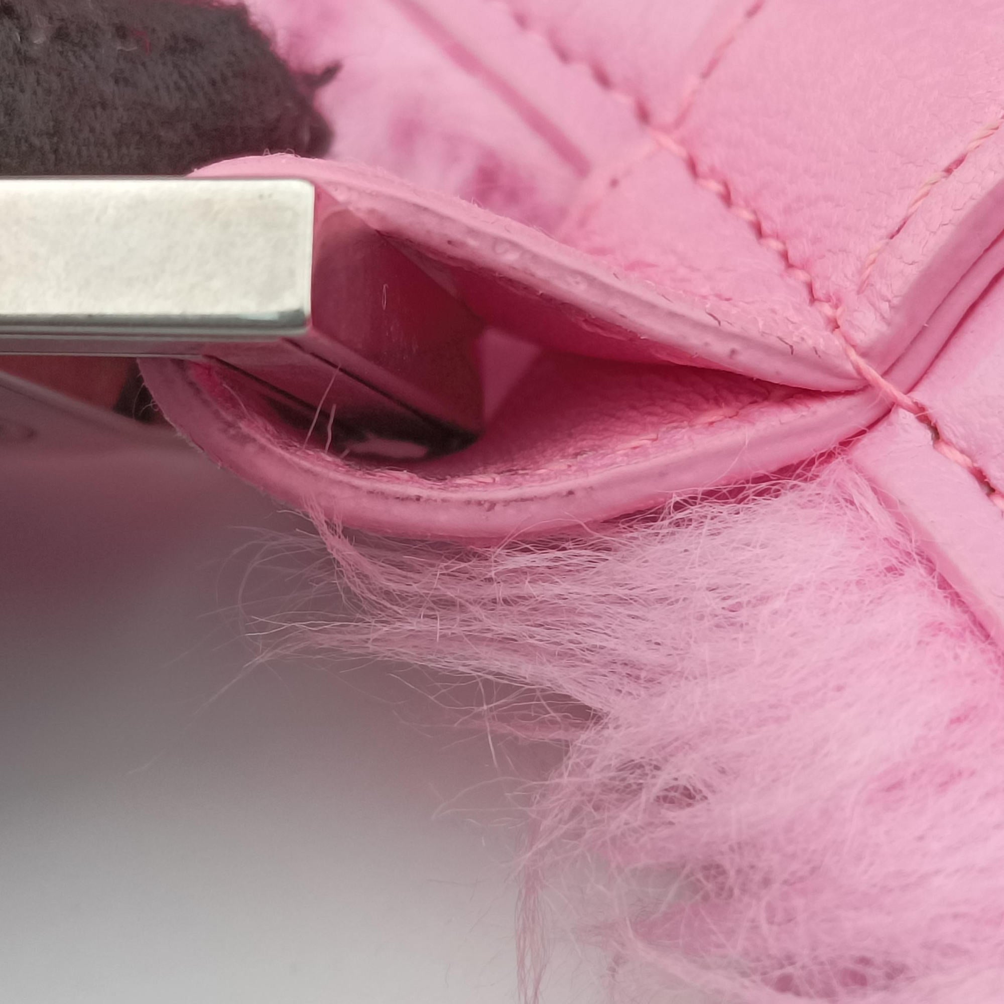 Pre-owned Balenciaga Hourglass Pink Faux fur  shoulderbag | stylenewstar