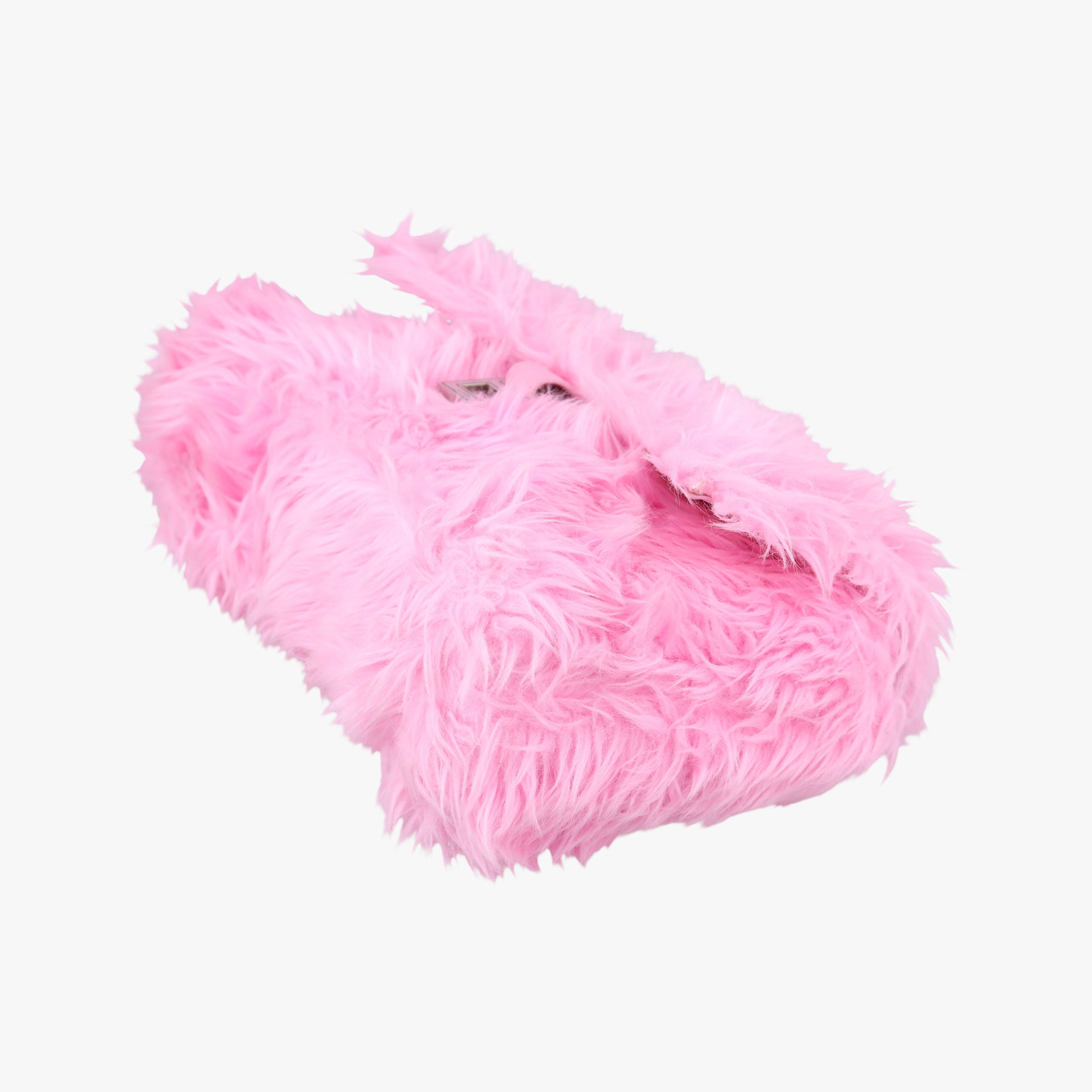 Pre-owned Balenciaga Hourglass Pink Faux fur  shoulderbag | stylenewstar