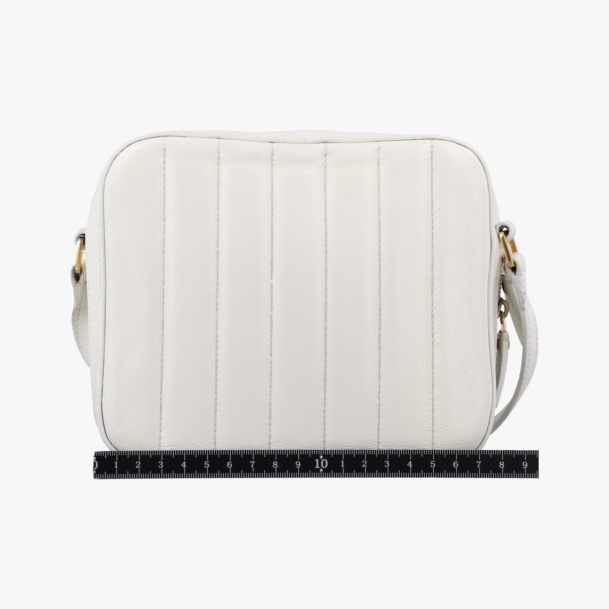 Vintage Yves Saint Laurent VICKY camera White lambskin 555052 shoulderbag | stylenewstar