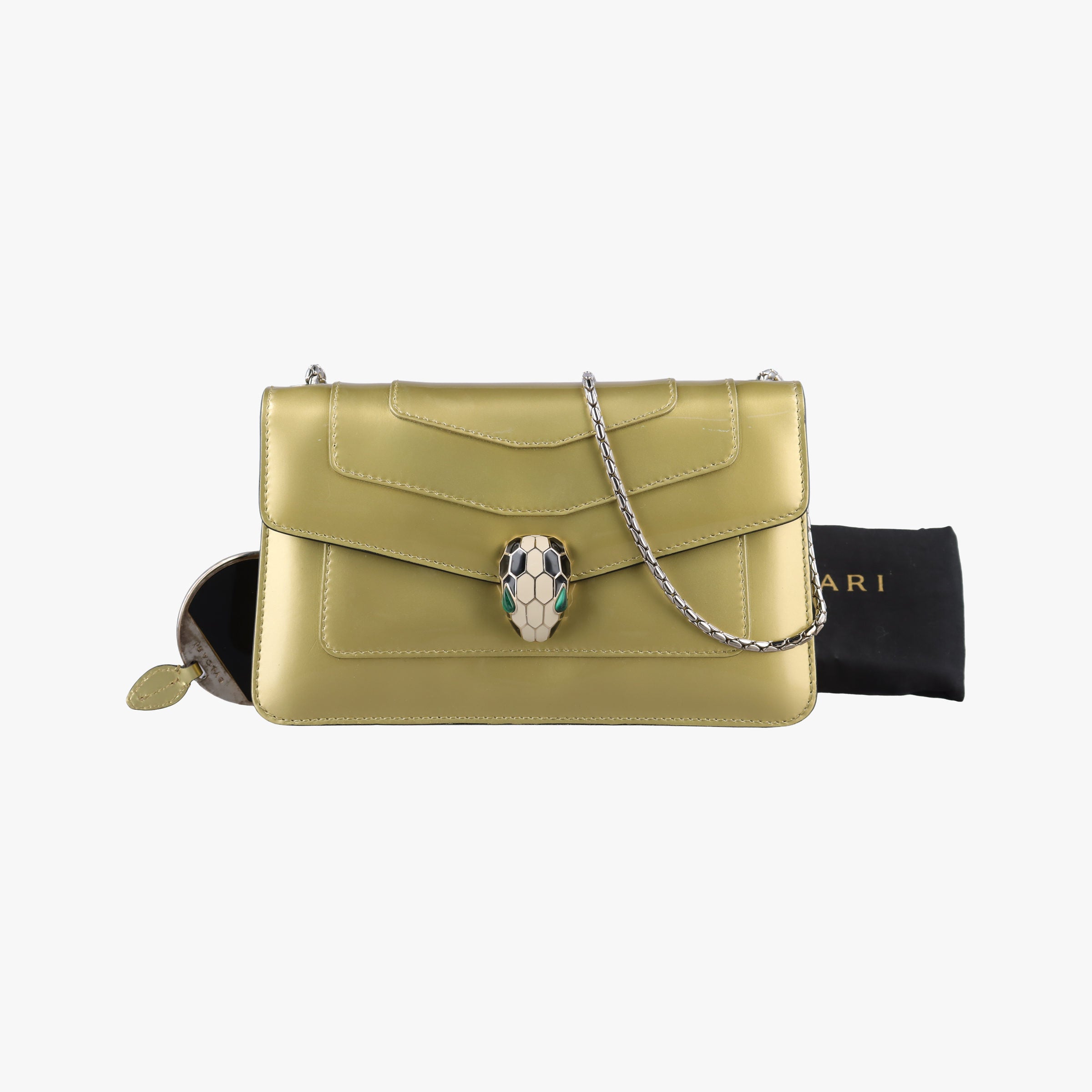 Pre-owned Bvlgari SERPENTI FOREVER Golden Leather  shoulderbag | stylenewstar