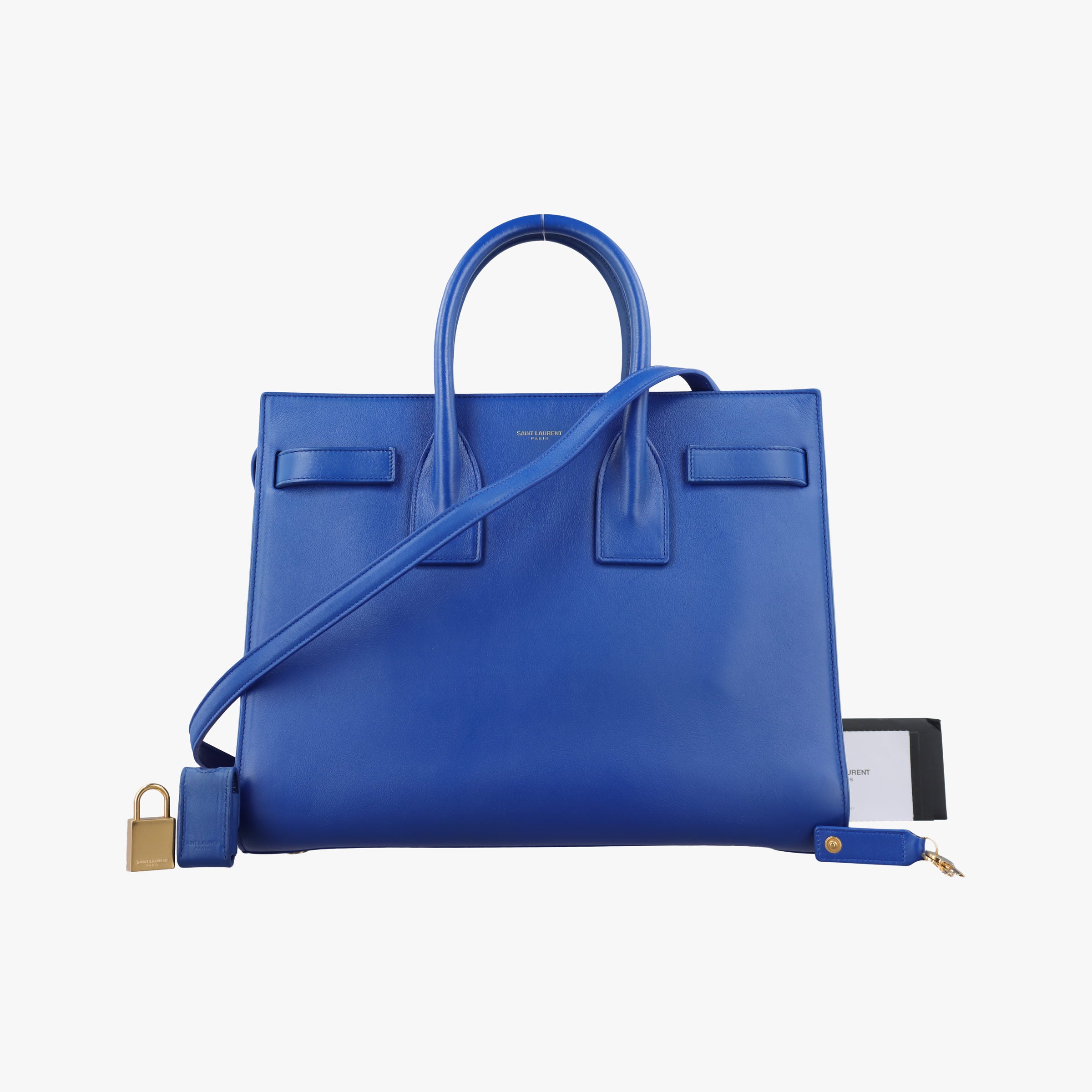 Pre-owned Yves Saint Laurent SAC DE JOUR Blue Leather 355153 shoulderbag | stylenewstar