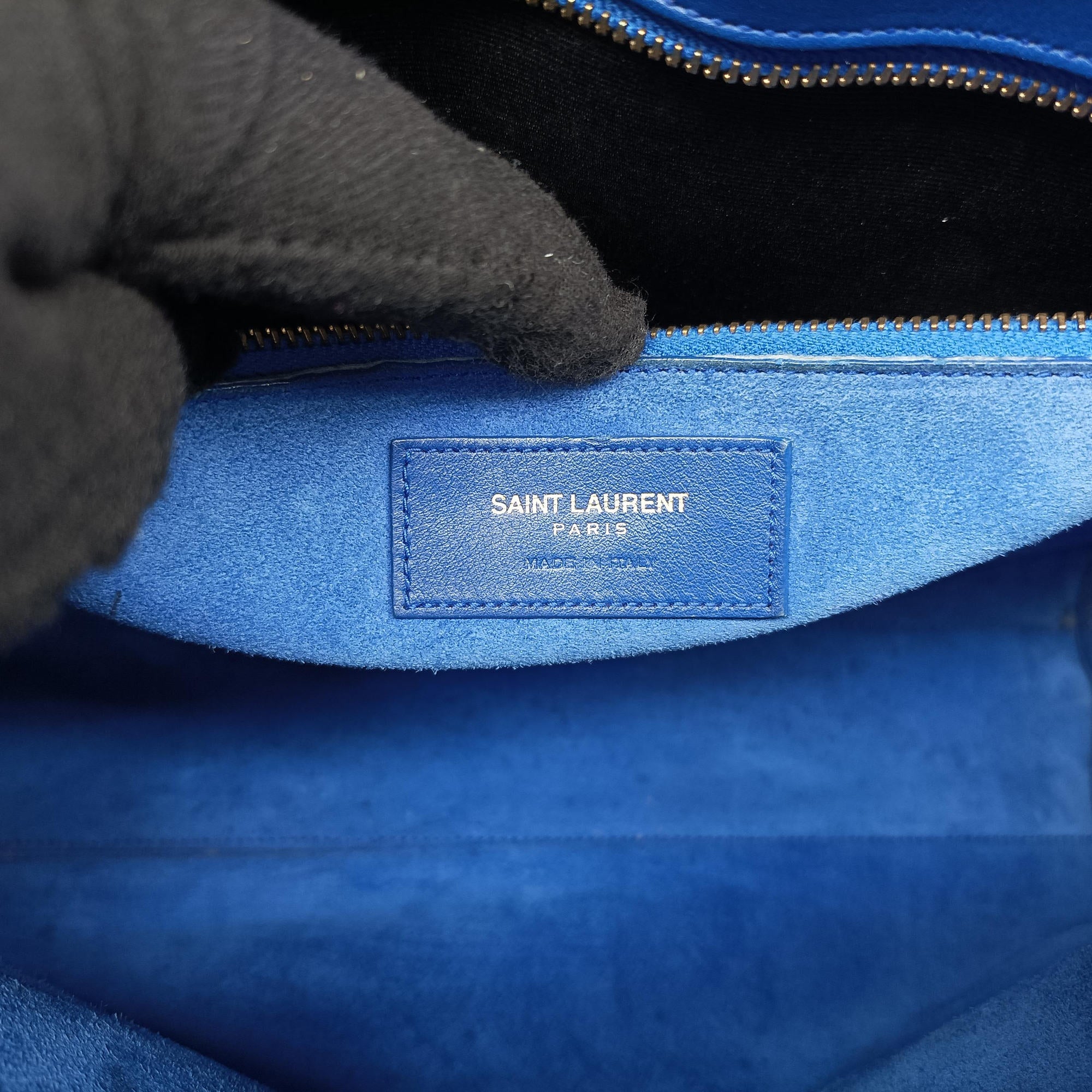 Pre-owned Yves Saint Laurent SAC DE JOUR Blue Leather 355153 shoulderbag | stylenewstar