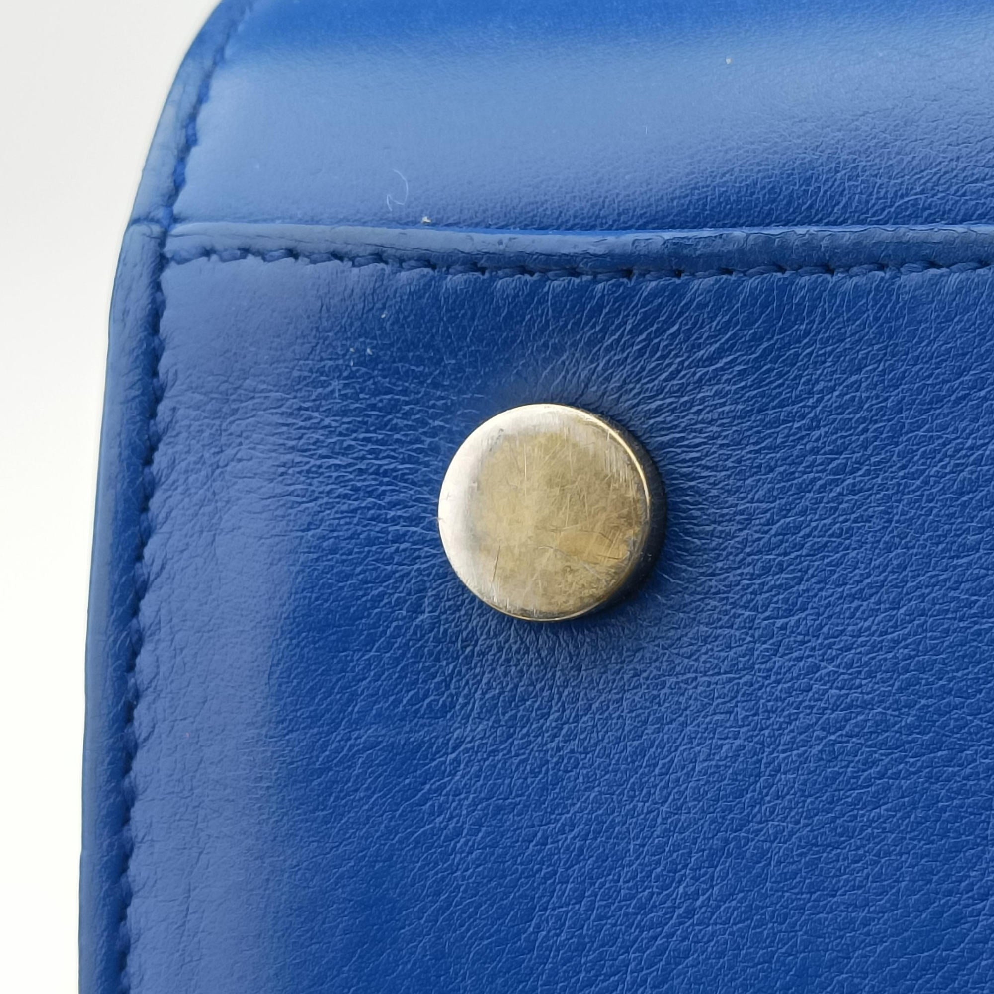 Pre-owned Yves Saint Laurent SAC DE JOUR Blue Leather 355153 shoulderbag | stylenewstar