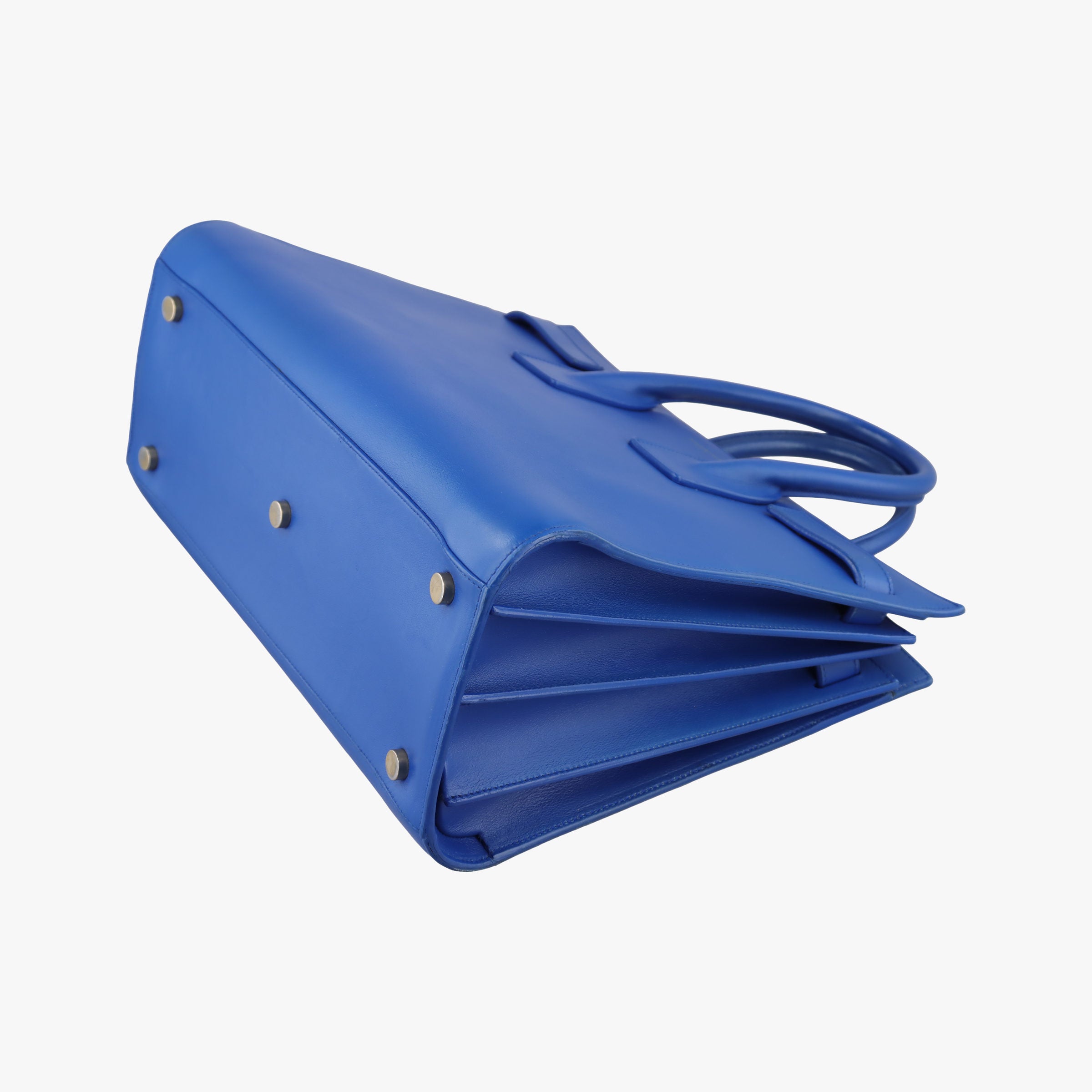 Pre-owned Yves Saint Laurent SAC DE JOUR Blue Leather 355153 shoulderbag | stylenewstar