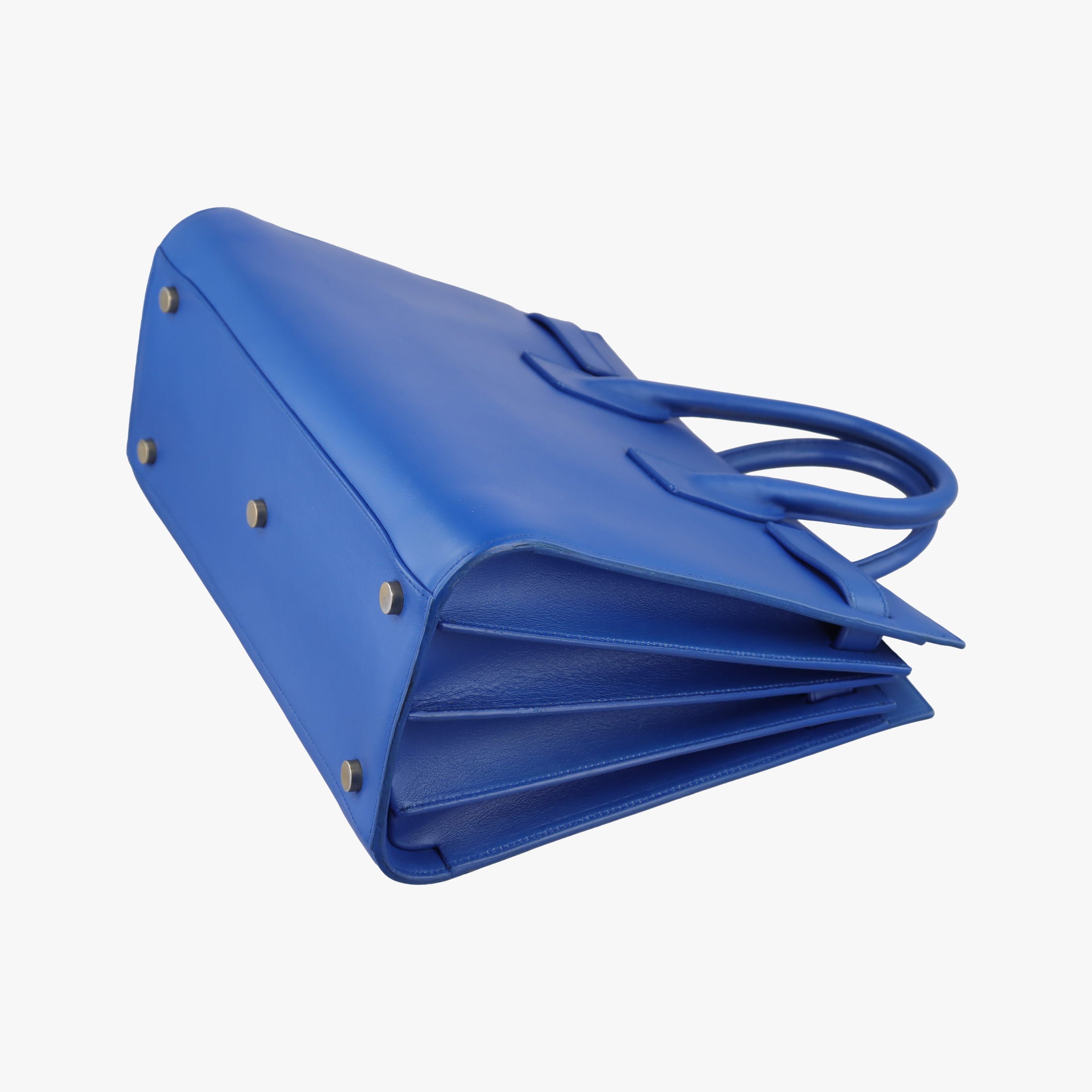 Pre-owned Yves Saint Laurent SAC DE JOUR Blue Leather 355153 shoulderbag | stylenewstar