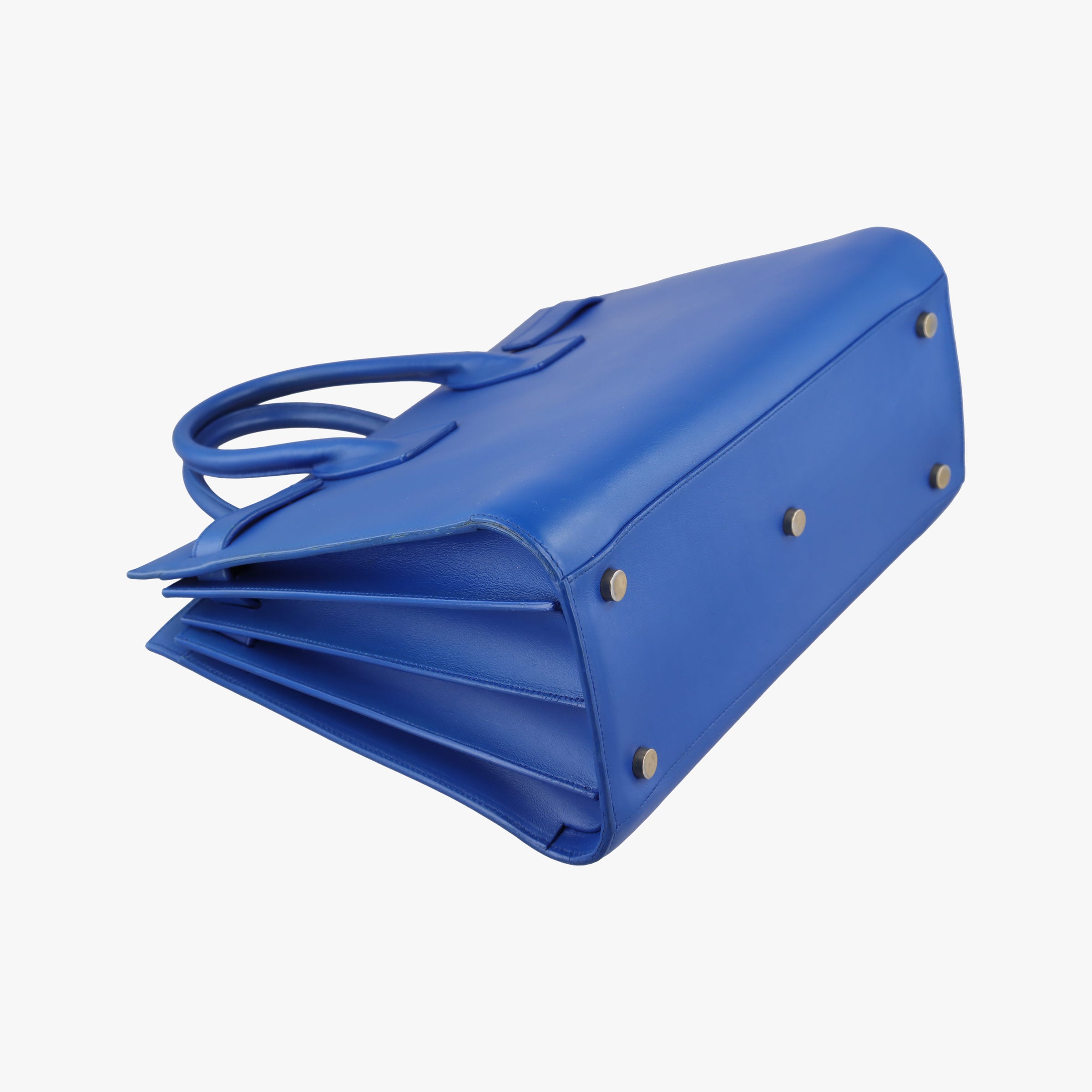 Pre-owned Yves Saint Laurent SAC DE JOUR Blue Leather 355153 shoulderbag | stylenewstar