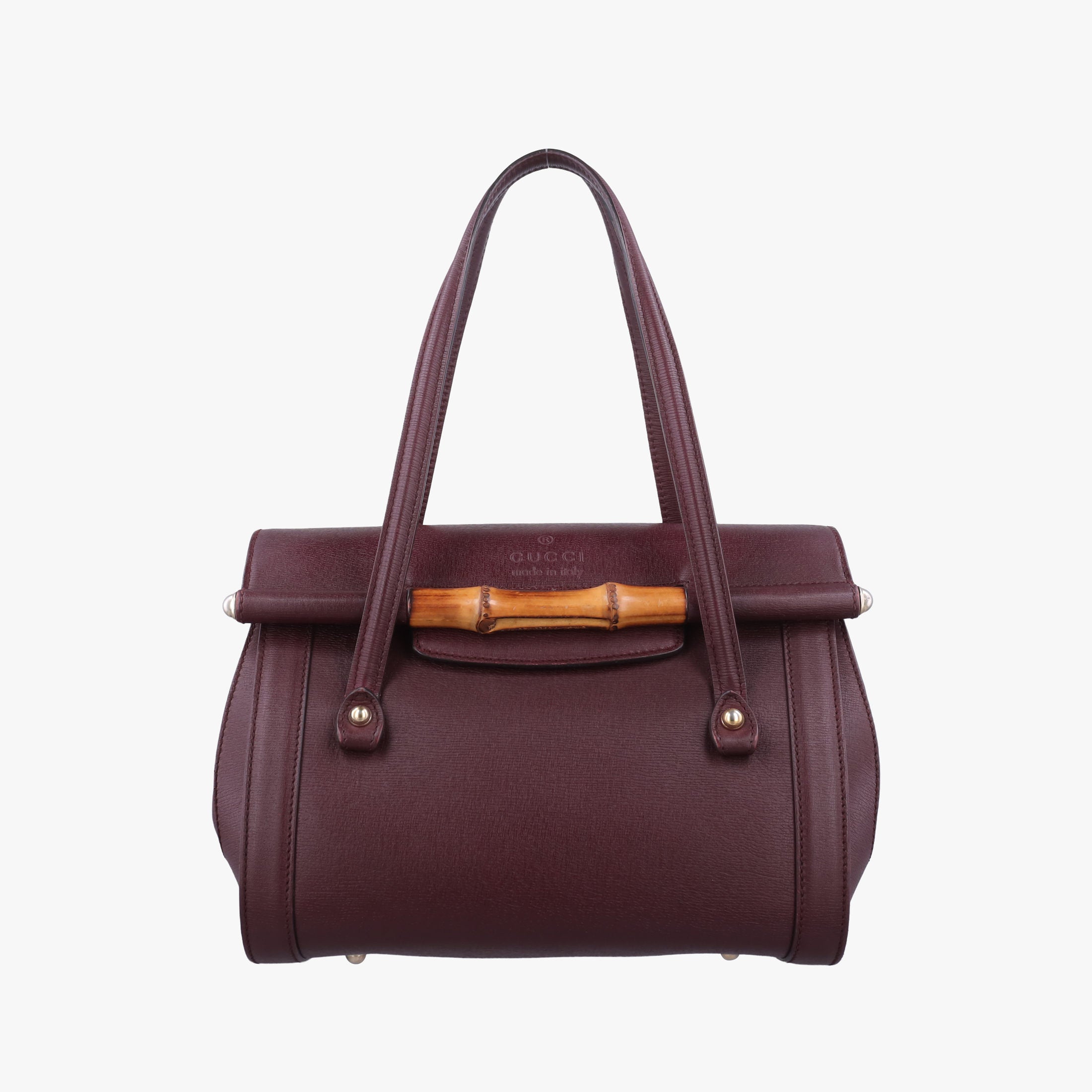 Pre-owned Gucci Bamboo Bullet Burgundy Leather 338989 shoulderbag | stylenewstar