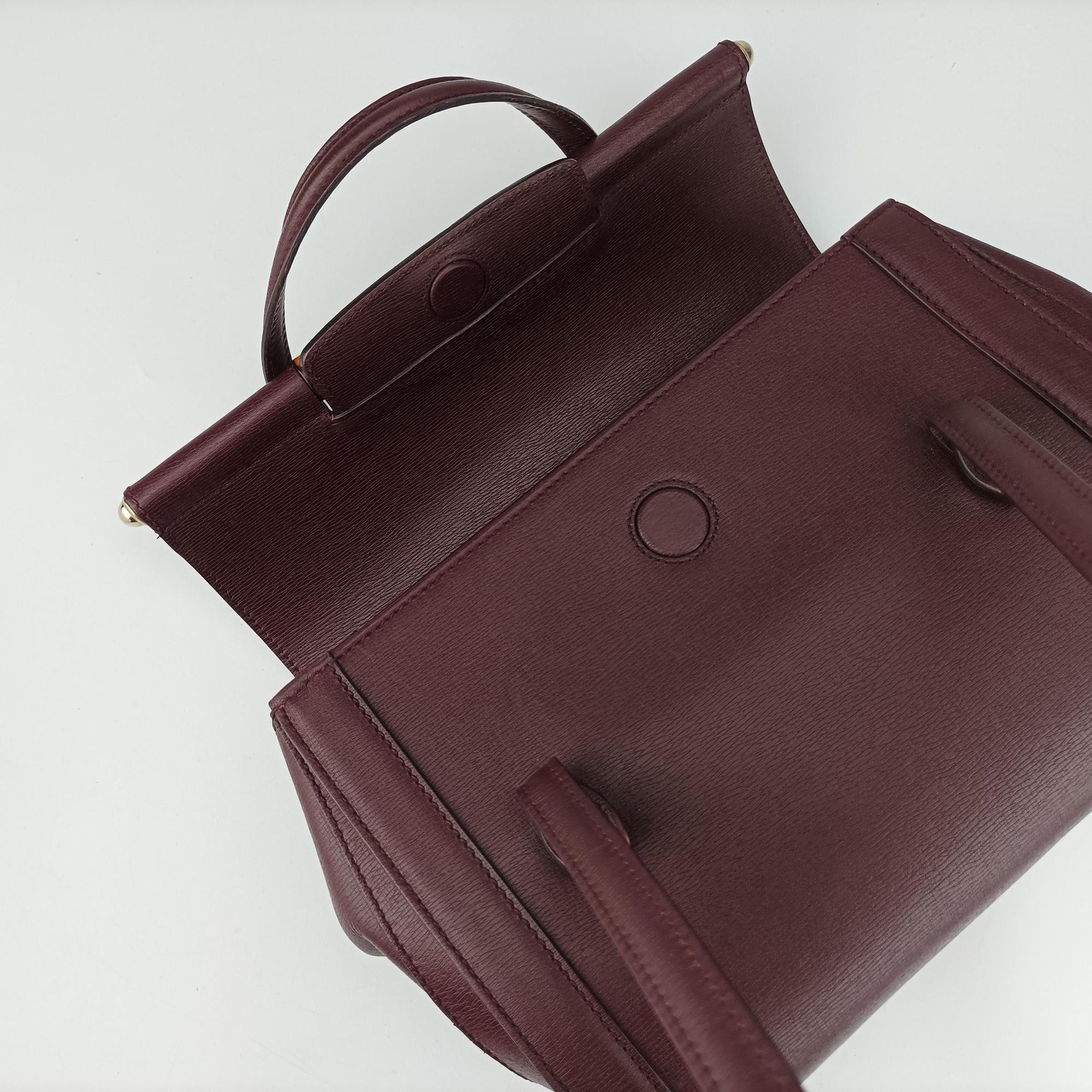 Pre-owned Gucci Bamboo Bullet Burgundy Leather 338989 shoulderbag | stylenewstar