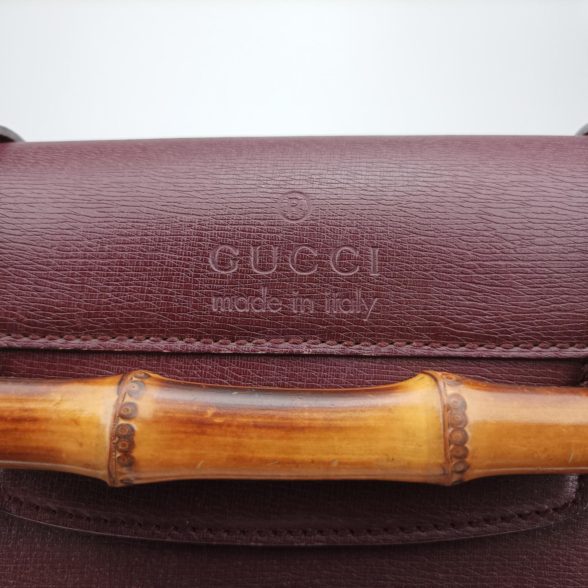 Pre-owned Gucci Bamboo Bullet Burgundy Leather 338989 shoulderbag | stylenewstar