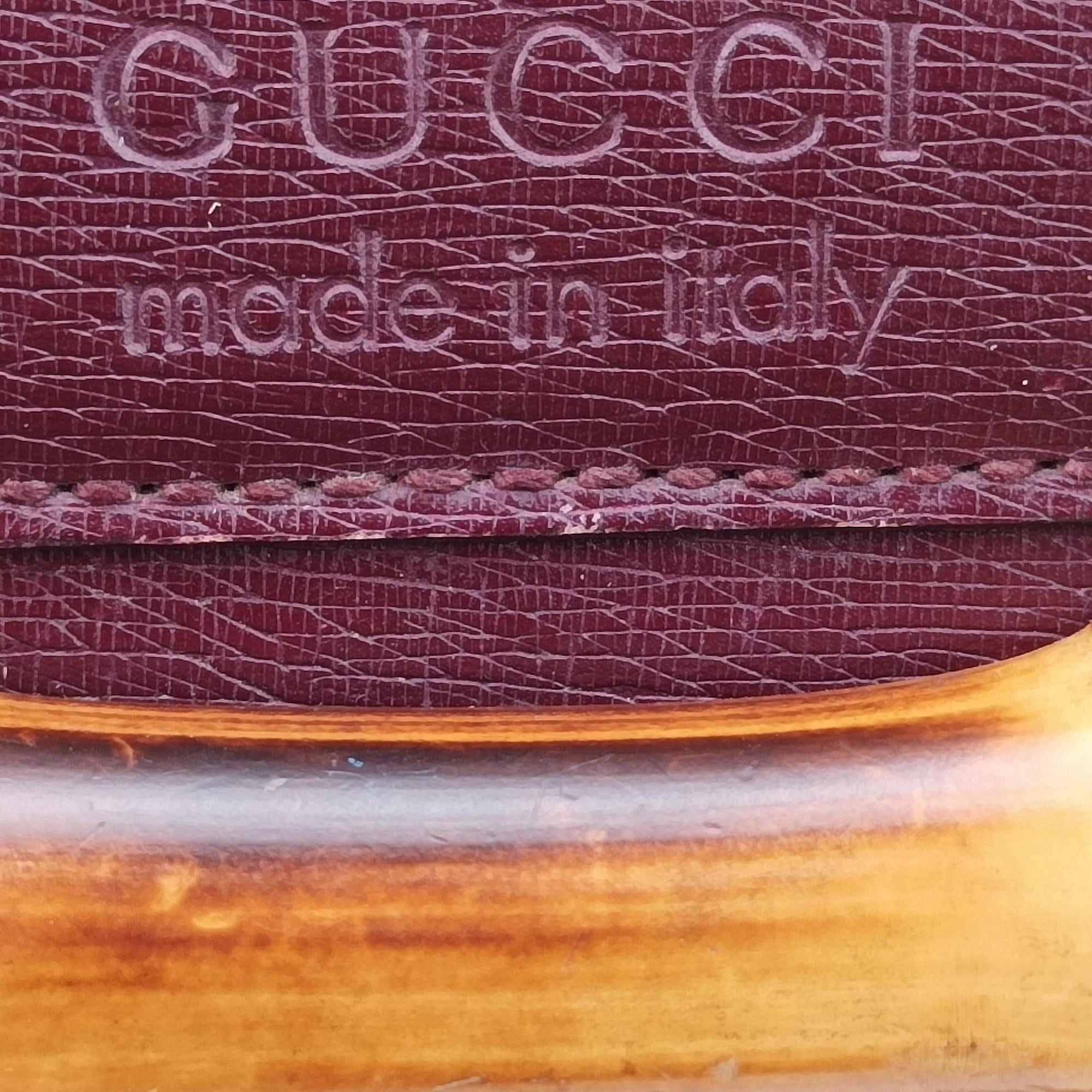 Pre-owned Gucci Bamboo Bullet Burgundy Leather 338989 shoulderbag | stylenewstar