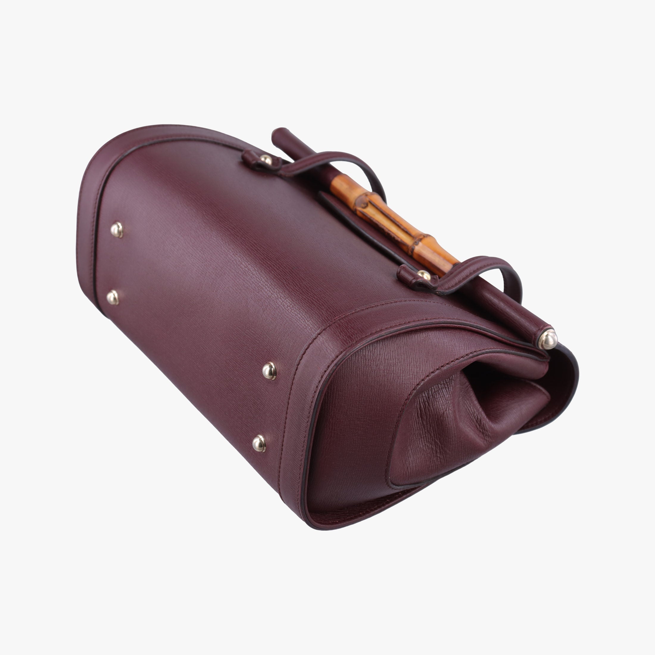 Pre-owned Gucci Bamboo Bullet Burgundy Leather 338989 shoulderbag | stylenewstar